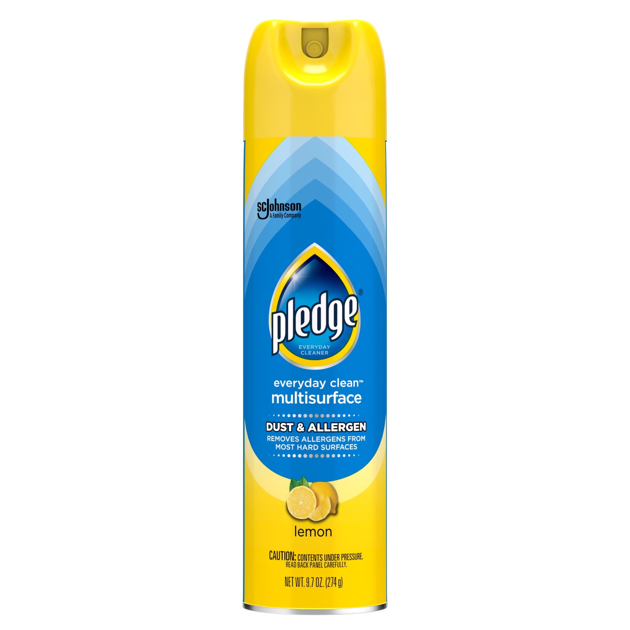 Pledge Multi-Surface Dust & Allergen Cleaner Spray, Lemon Scent (6 Pack, 9.7 oz) gywmx