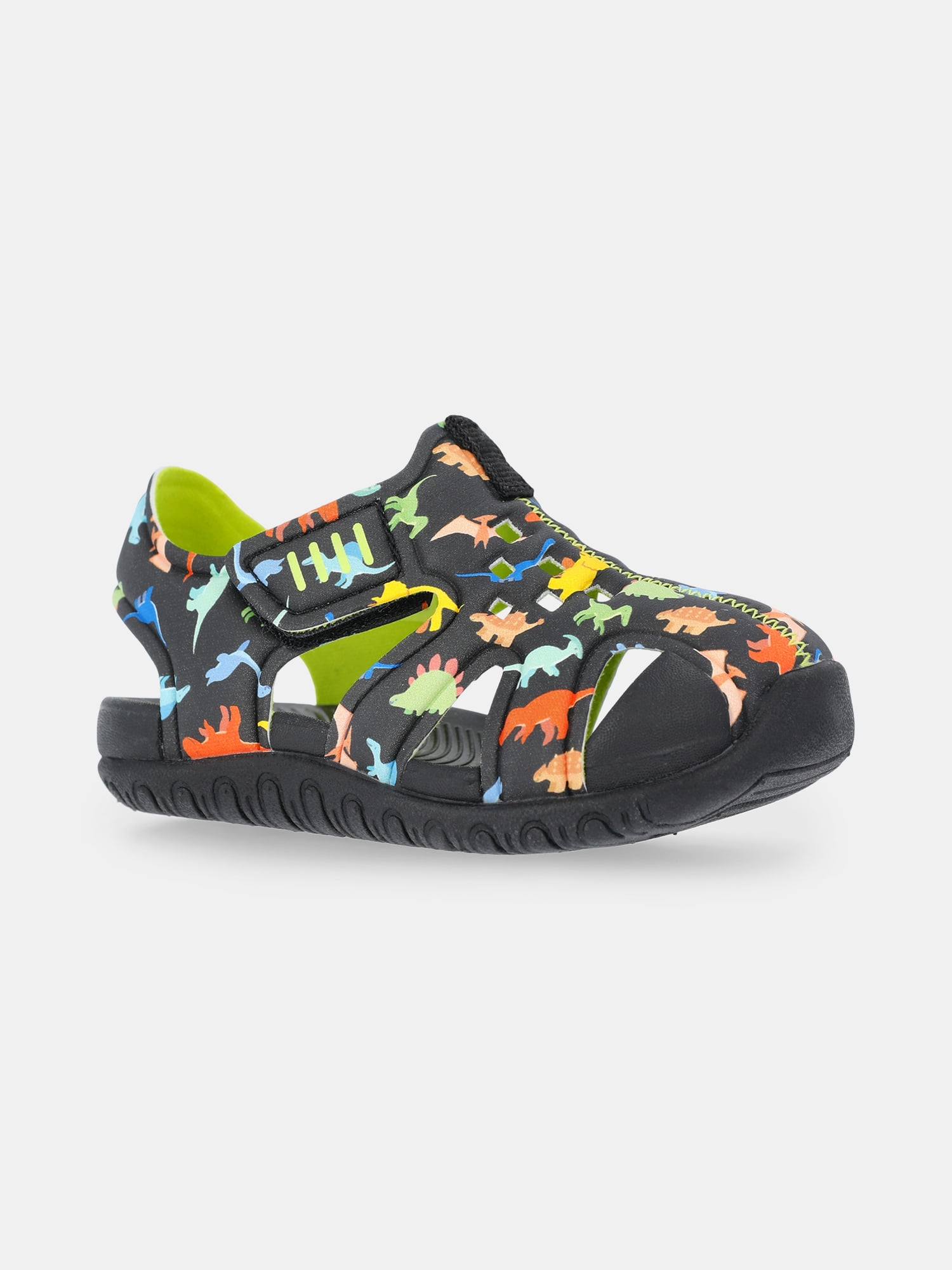 Wonder Nation Baby and Toddler Bump Toe Sandals (Black, Size 4) 0l4cm