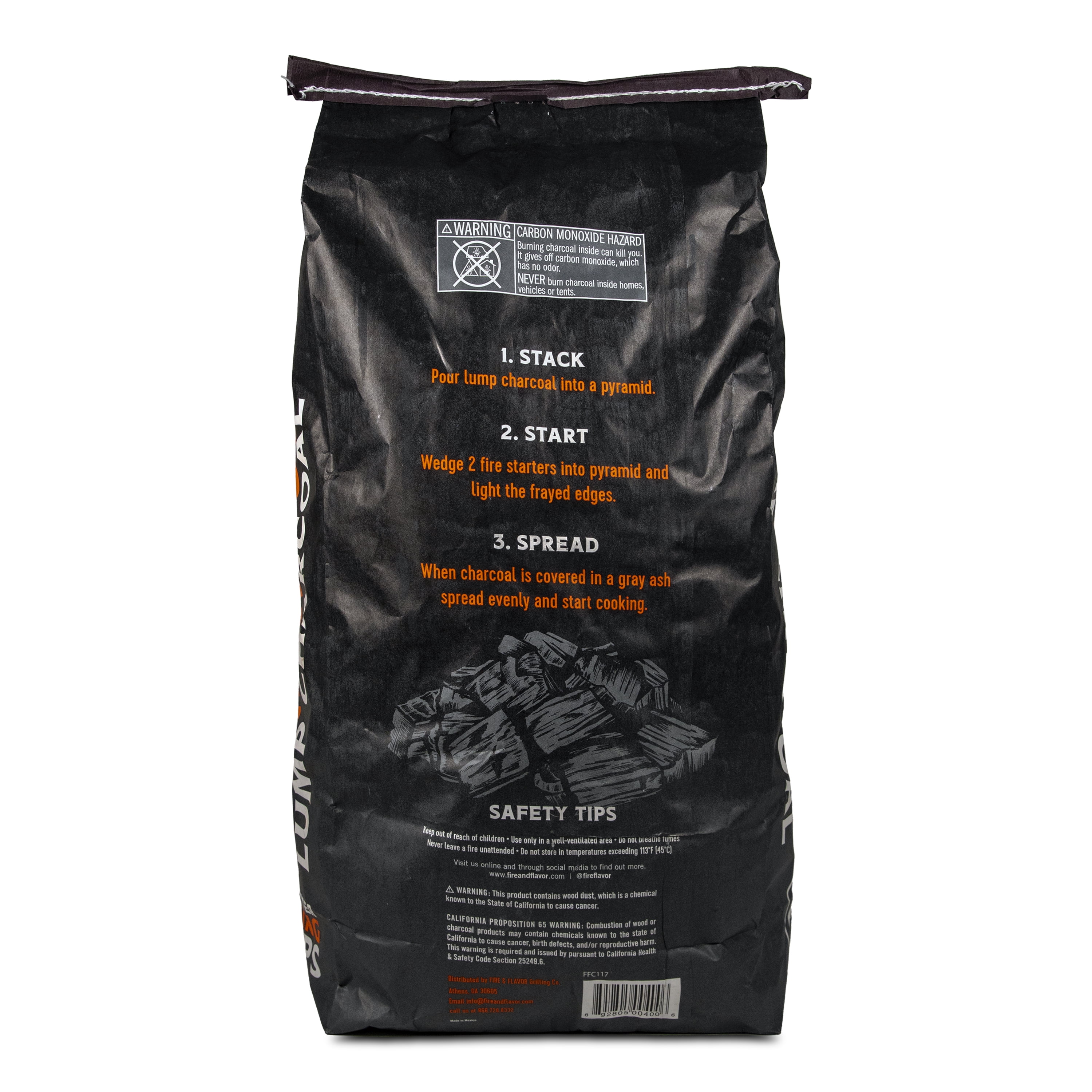 Fire & Flavor Premium All Natural Hardwood Lump Charcoal (20 lb) d65u0