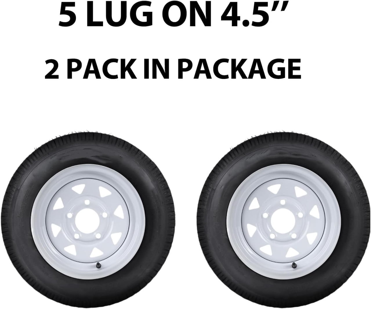 Tropow 2-Pack Trailer Tire & Wheel Assembly (4.80-12, 5-Lug 4.5 in Bolt Pattern, Load Range C, 12 in Rim) nr8p2
