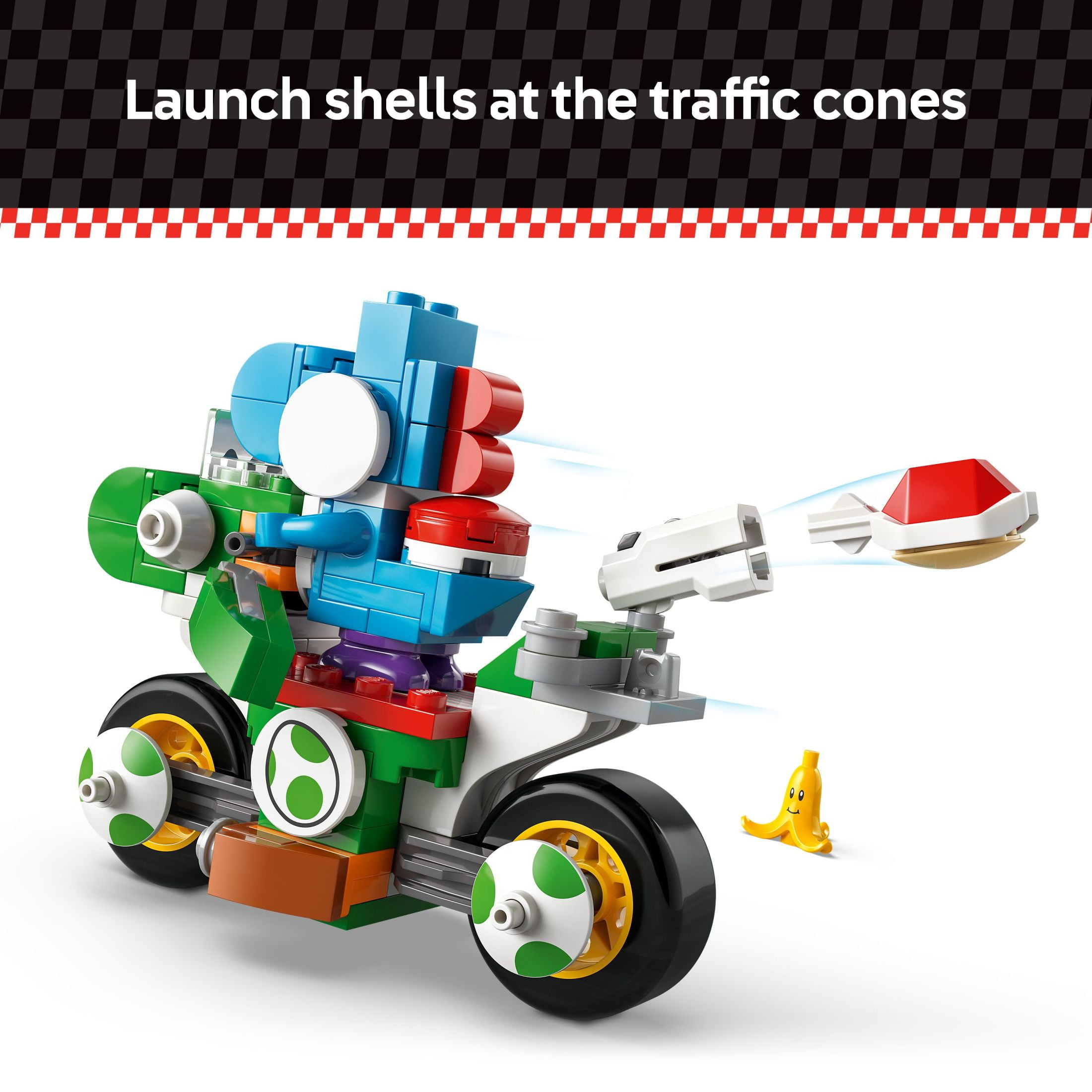 LEGO Super Mario Kart Yoshi Bike Building Toy Set (Light-Blue Yoshi, 2.5 in. H x 3.5 in. L) spix0