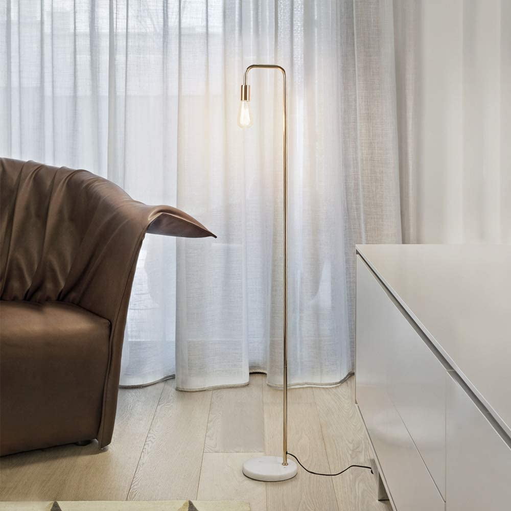 Haitral Industrial Floor Lamp with Marble Base, Modern Standing Light for Living Room (Gold, 64.1 in) ralje