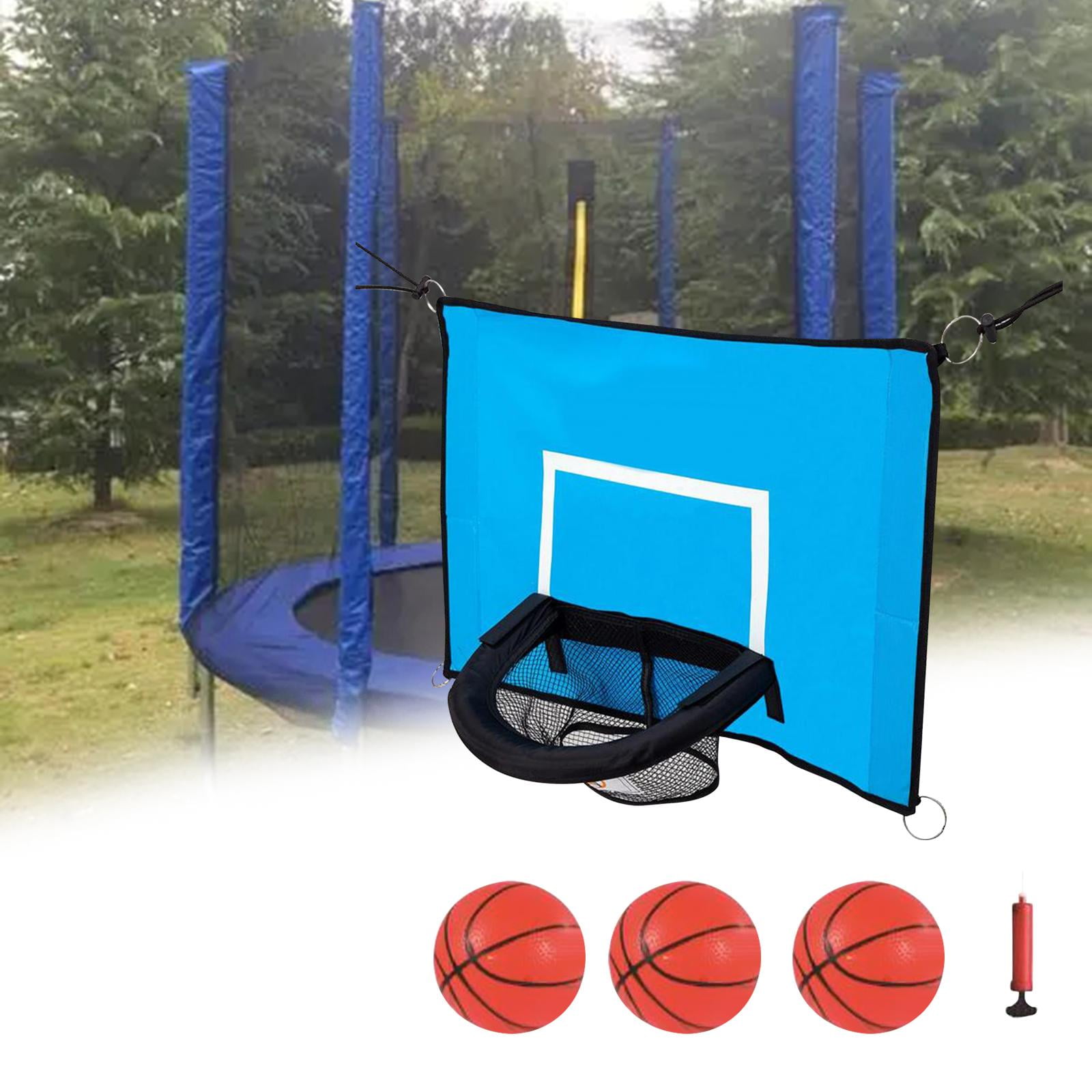 DimyFew Trampoline Basketball Hoop Set with 3 Mini Balls and Pump (Blue, 17.7 in x 13.8 in) mw7or