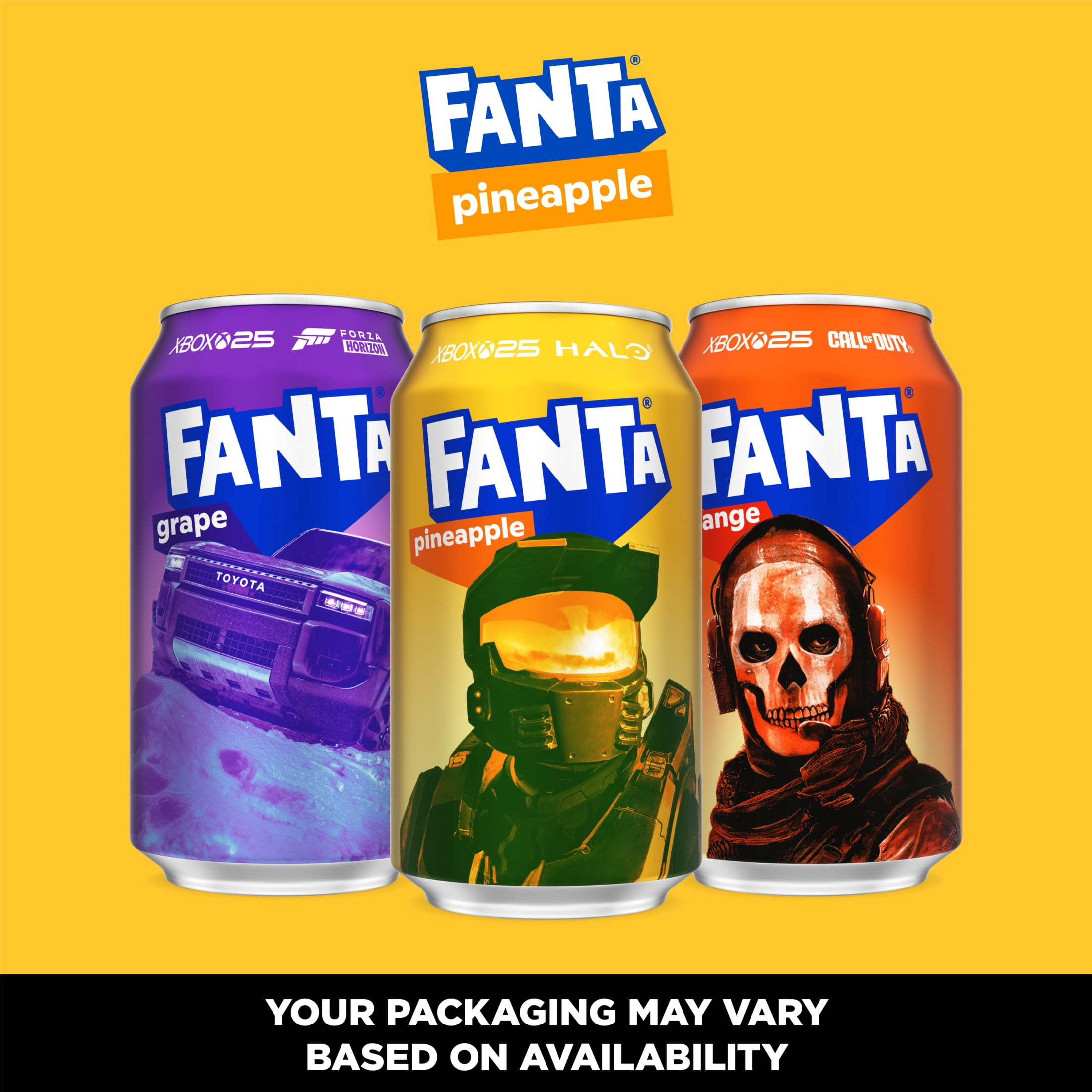 Fanta Pineapple Soda Pop Refreshing Fruit Flavored Soft Drink (Yellow, 12 fl oz, 12 Pack) 2o9fk