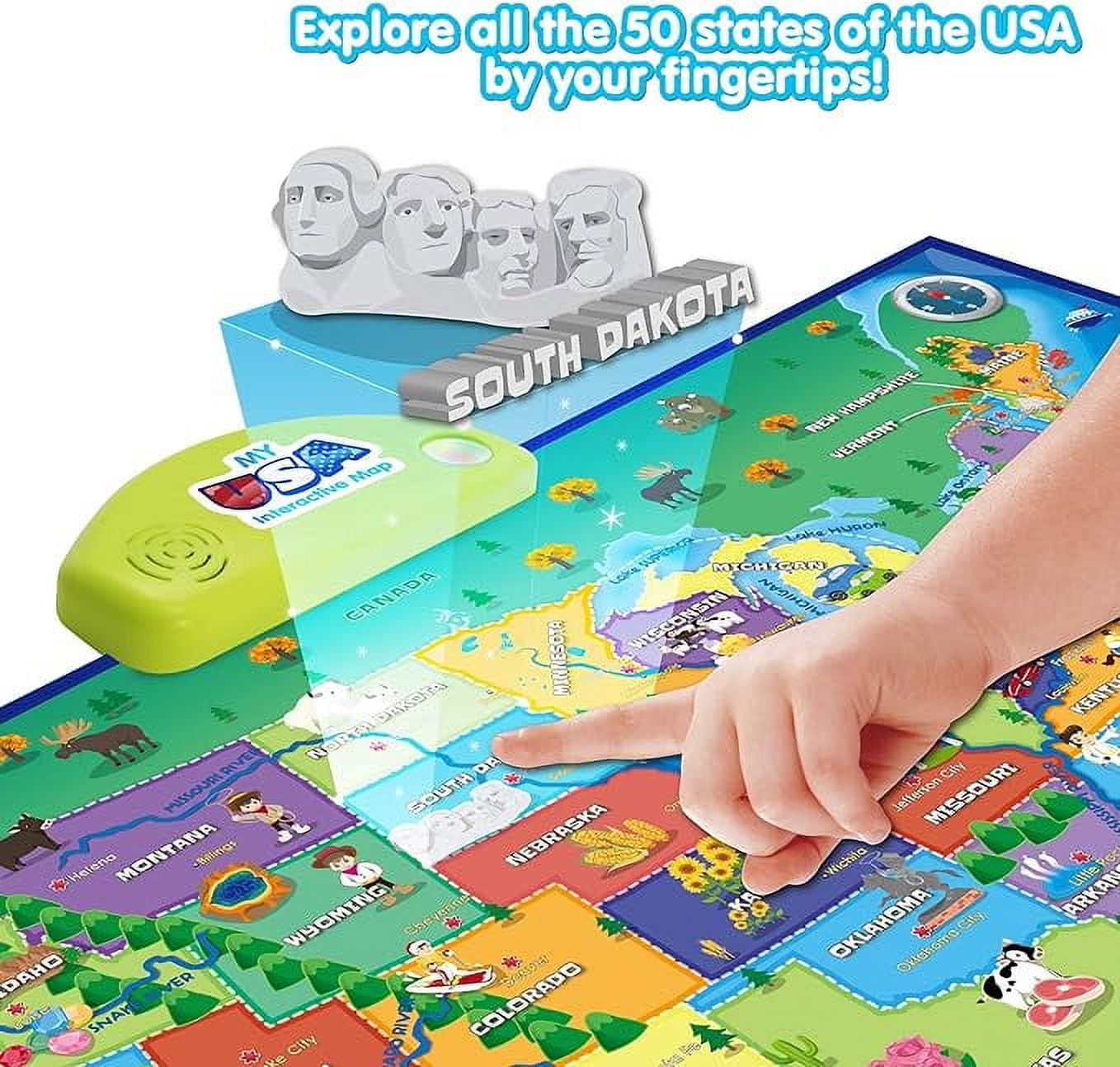 BEST LEARNING Interactive USA Map Electronic Talking Poster (Blue, 31 in x 21 in) 9xff1