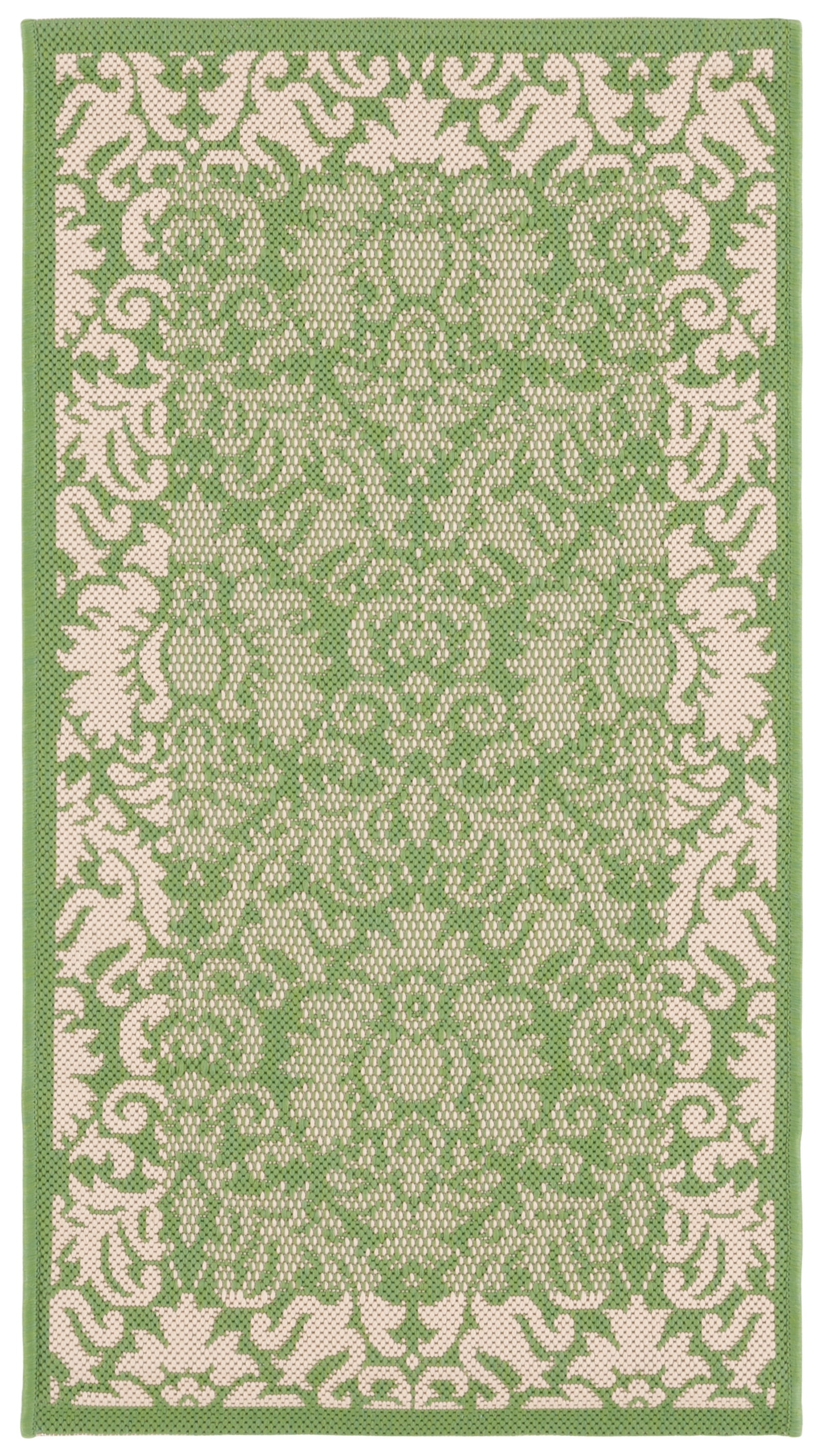 Safavieh Courtyard Dani Bordered Indoor/Outdoor Area Rug (Olive/Natural, 2 ft x 3.58 ft) vc0a2