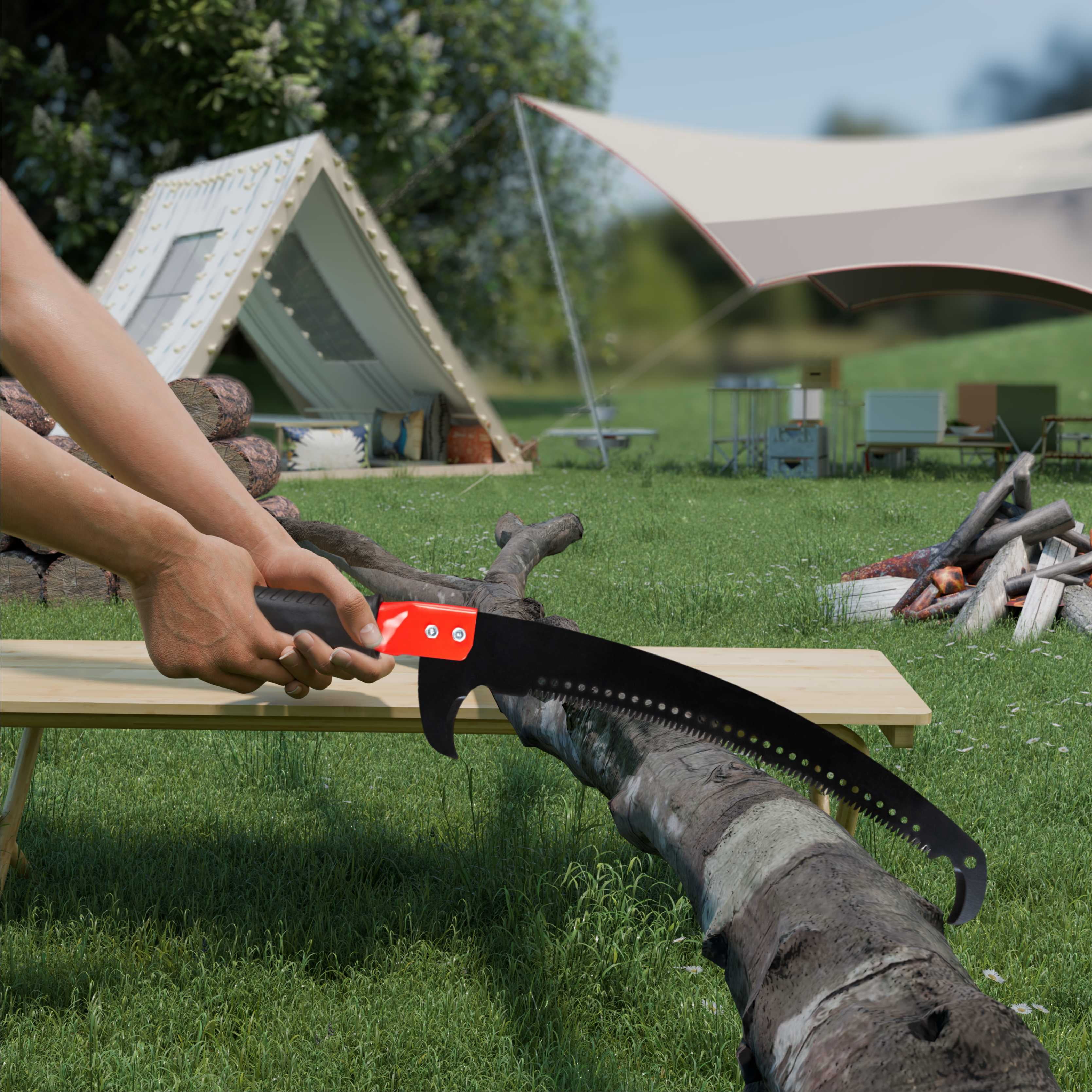 Ktaxon 12FT Telescoping Pole Saw, Manual Tree Trimmer with Carbon Steel Blade (Orange, 12 ft) 4r5o6