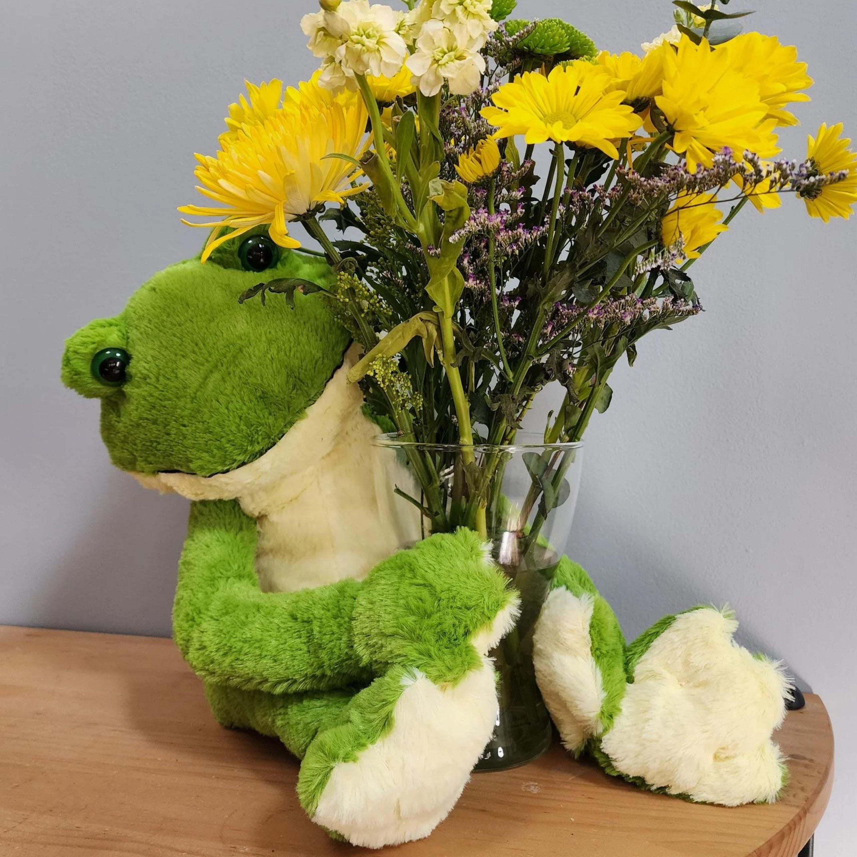 MaoGoLan Plush Frog Stuffed Animal Soft Toy with White Belly (Green, 17 in) ux28u