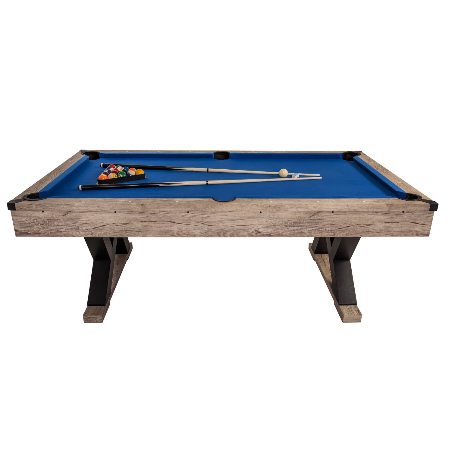 American Legend Kirkwood 84 in Billiard Table with Rustic Blond Finish and Royal Blue Cloth (84 in) kfsxd