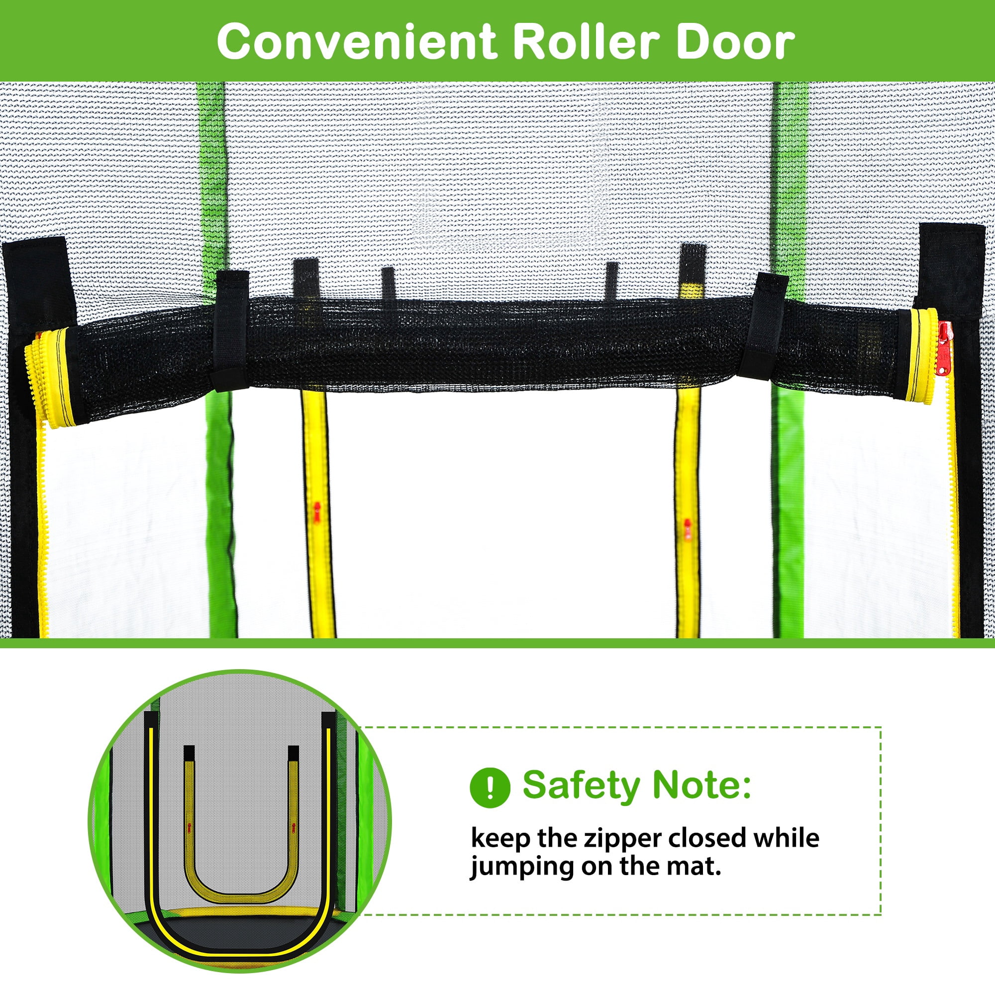 CASEMIOL 7ft Kids Trampoline with Safety Enclosure Net, Slide, and Ladder (Green, 7ft) xeexk