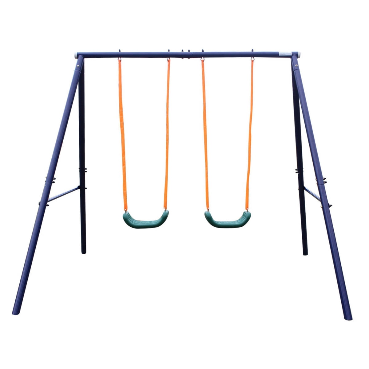 Deiokin 2-Station Kids Swing Set, Heavy Duty Steel A-Frame with Bench Seats (71 in Height) 3oc3s