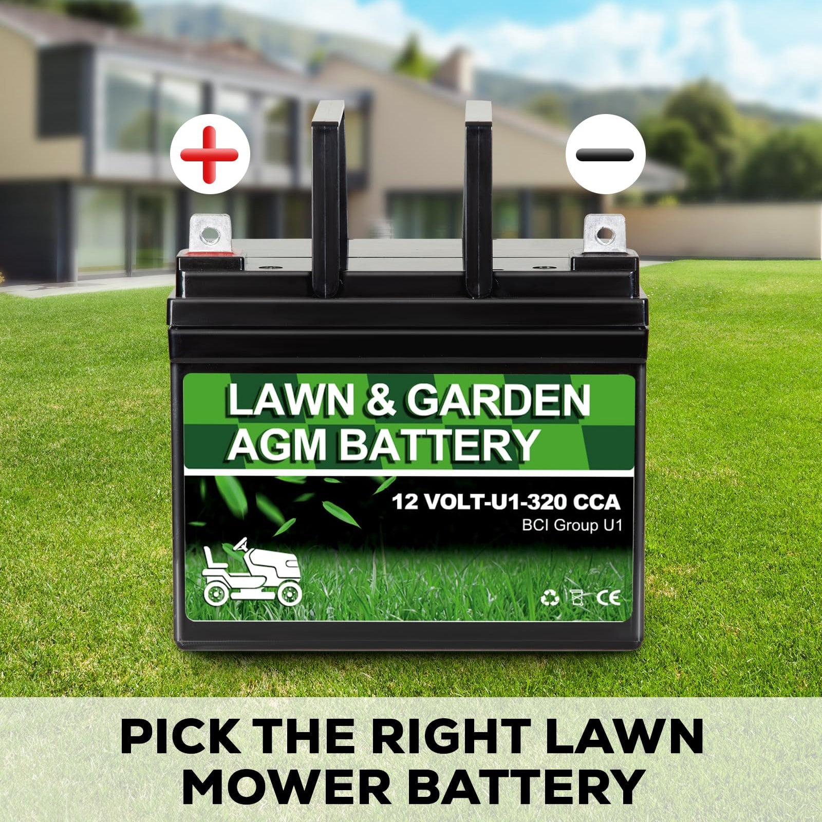 ANLIBATT AGM Lawn Mower Battery (Group Size U1, 12V, 320 CCA, 28Ah) b0096