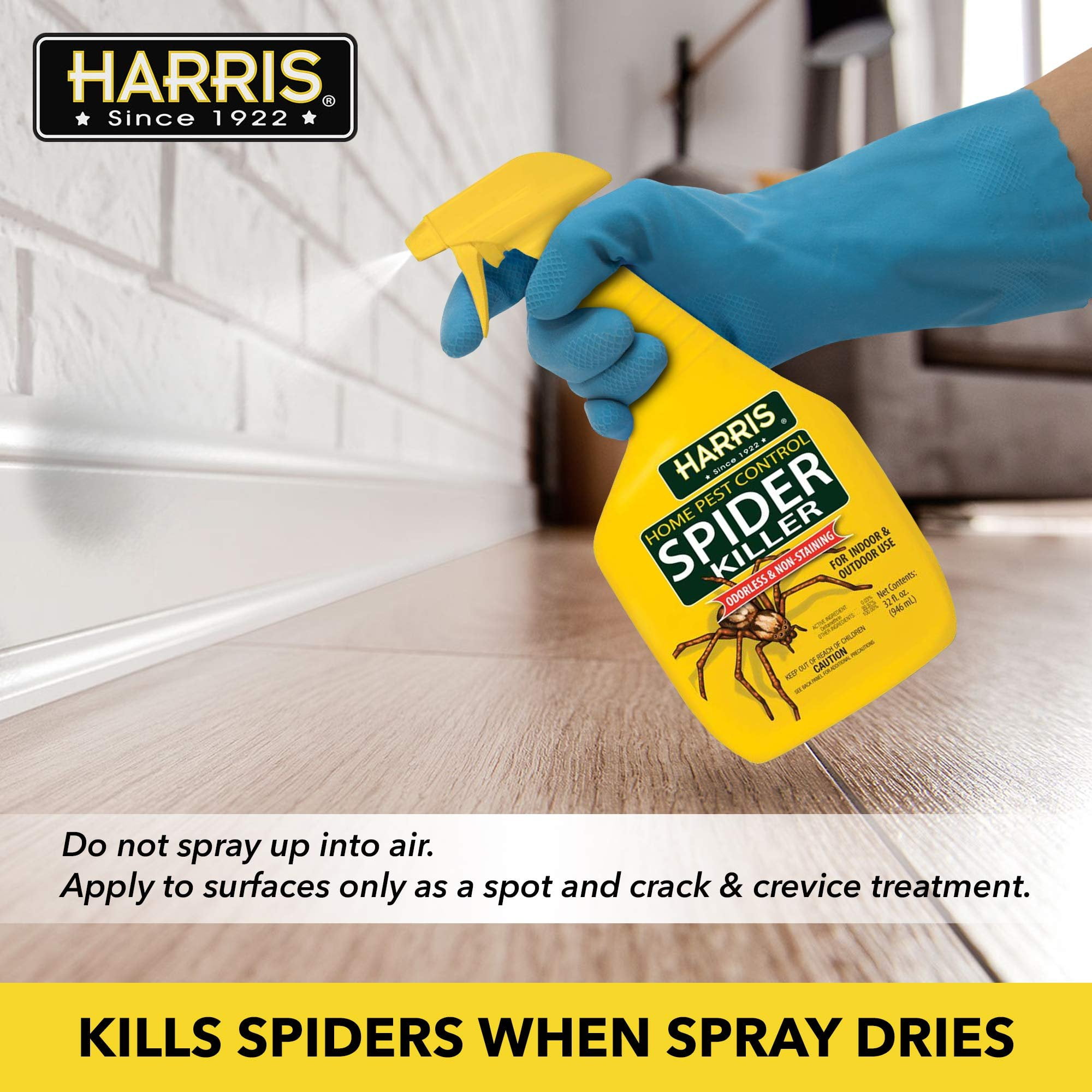 HARRIS Spider Killer Liquid Spray, Odorless and Non-Staining Insect Control (Clear, 64 fl oz, 2-Pack) kn1yn