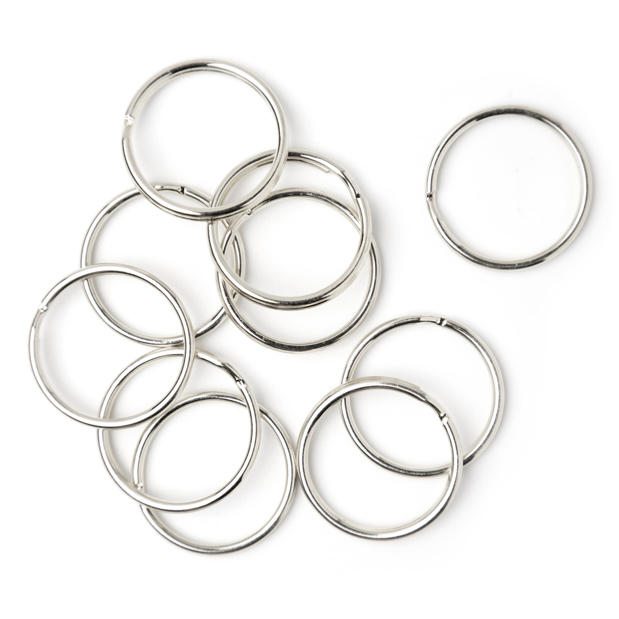 Cousin DIY Split Rings for Jewelry Making and Keychain Crafting (Silver, 1.25 in, 40-Piece Set) ti7c9