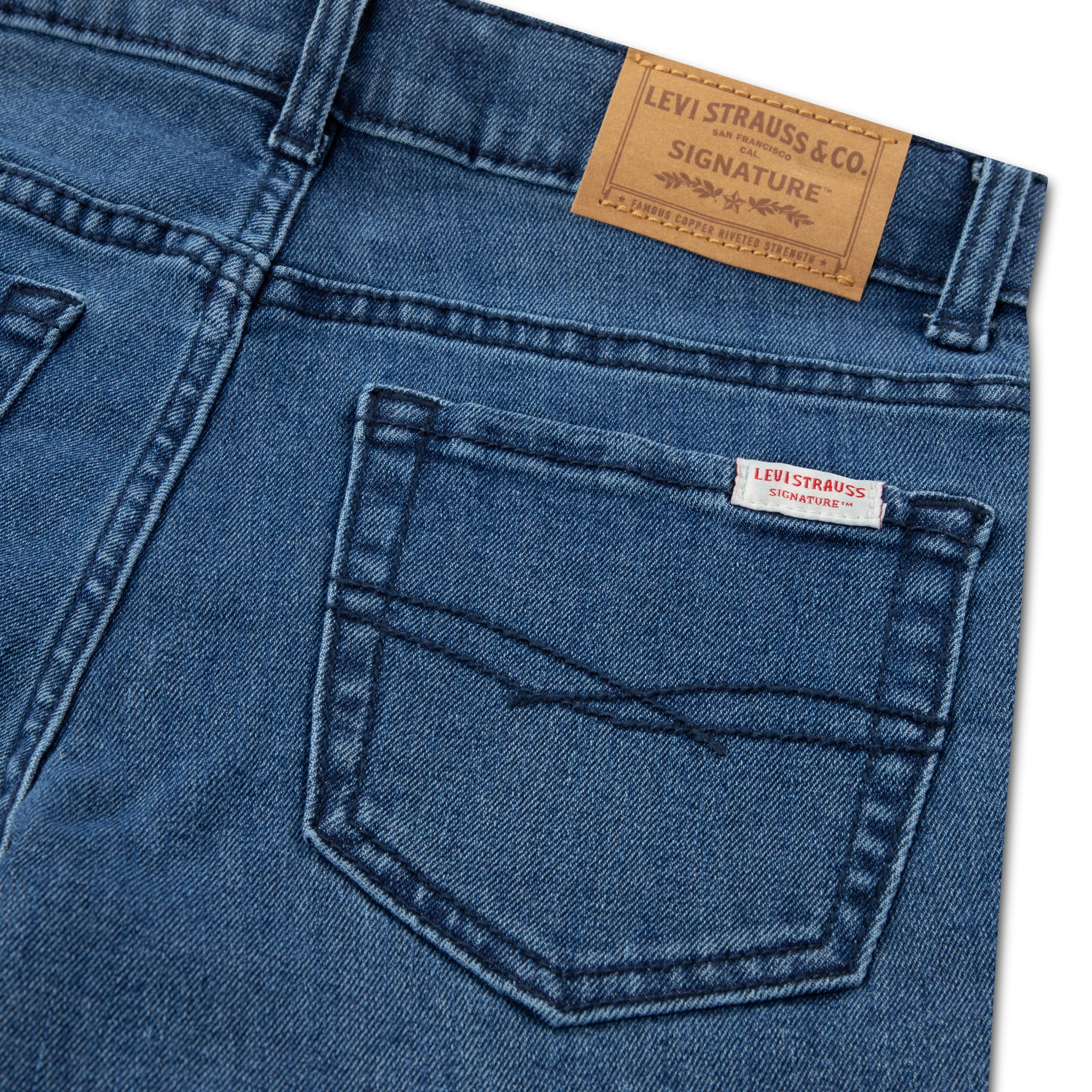 Levi Strauss Signature Girls Butterfly Embroidered Flare Jeans (Blue, Size 5-18) 3gww5