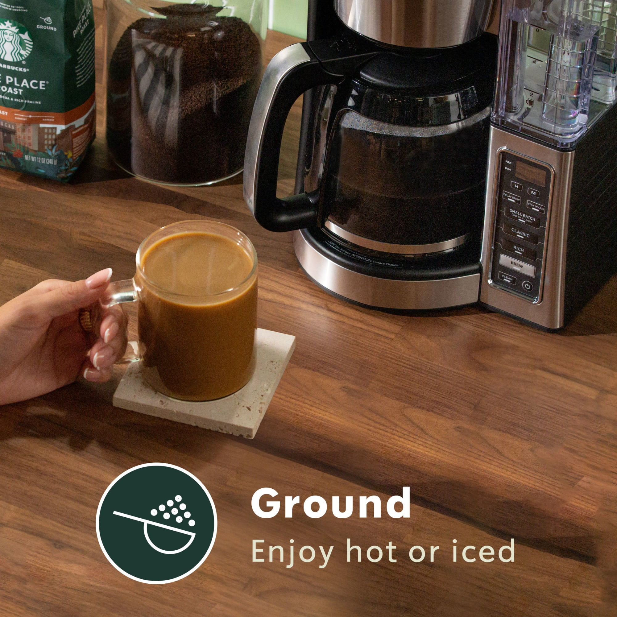 Starbucks Pike Place Roast Ground Coffee, Medium Roast, Smooth & Balanced Flavor (18 oz) zy3bx