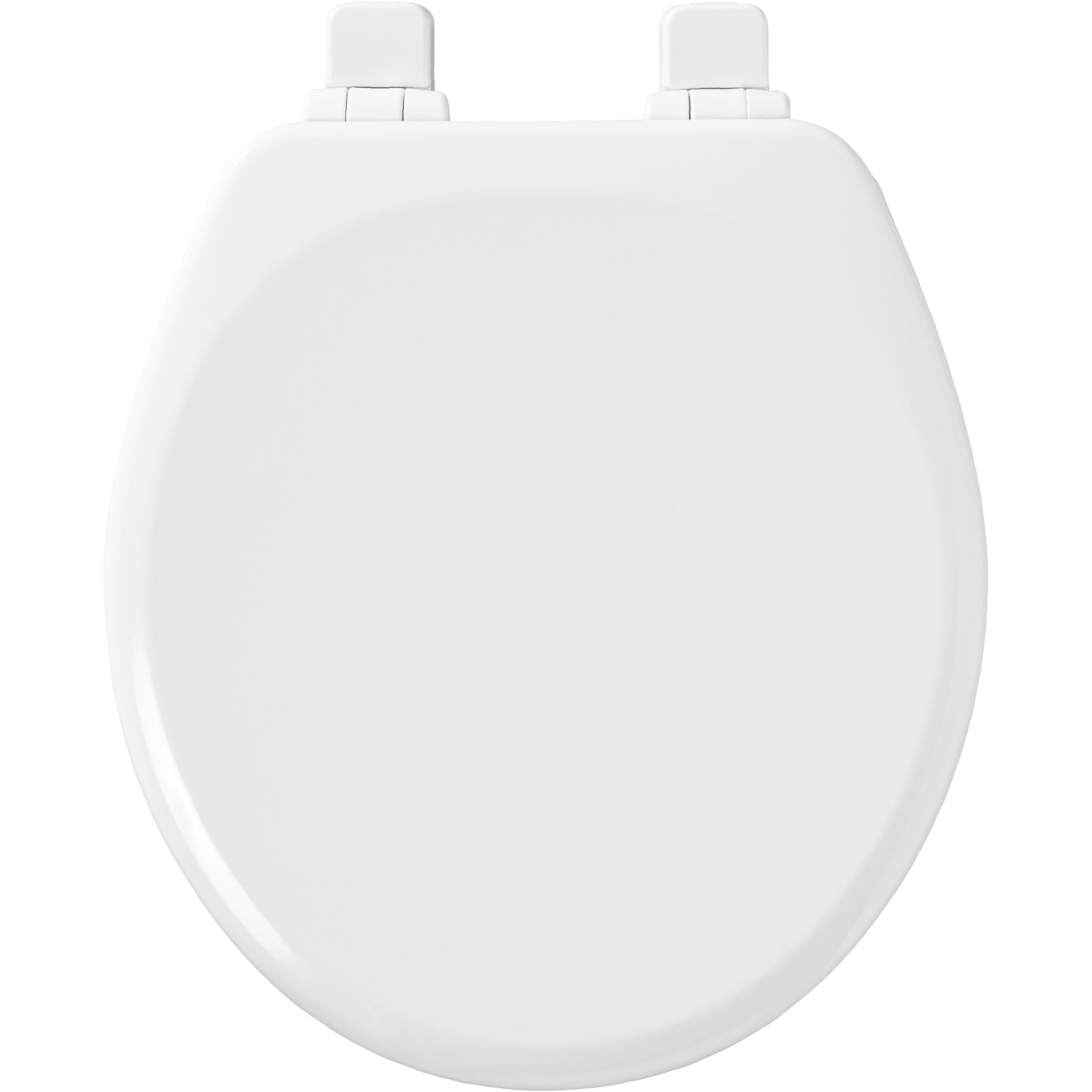 Mayfair Lannon Slow Close Round Enameled Wood Toilet Seat (White, Round) rpjpy