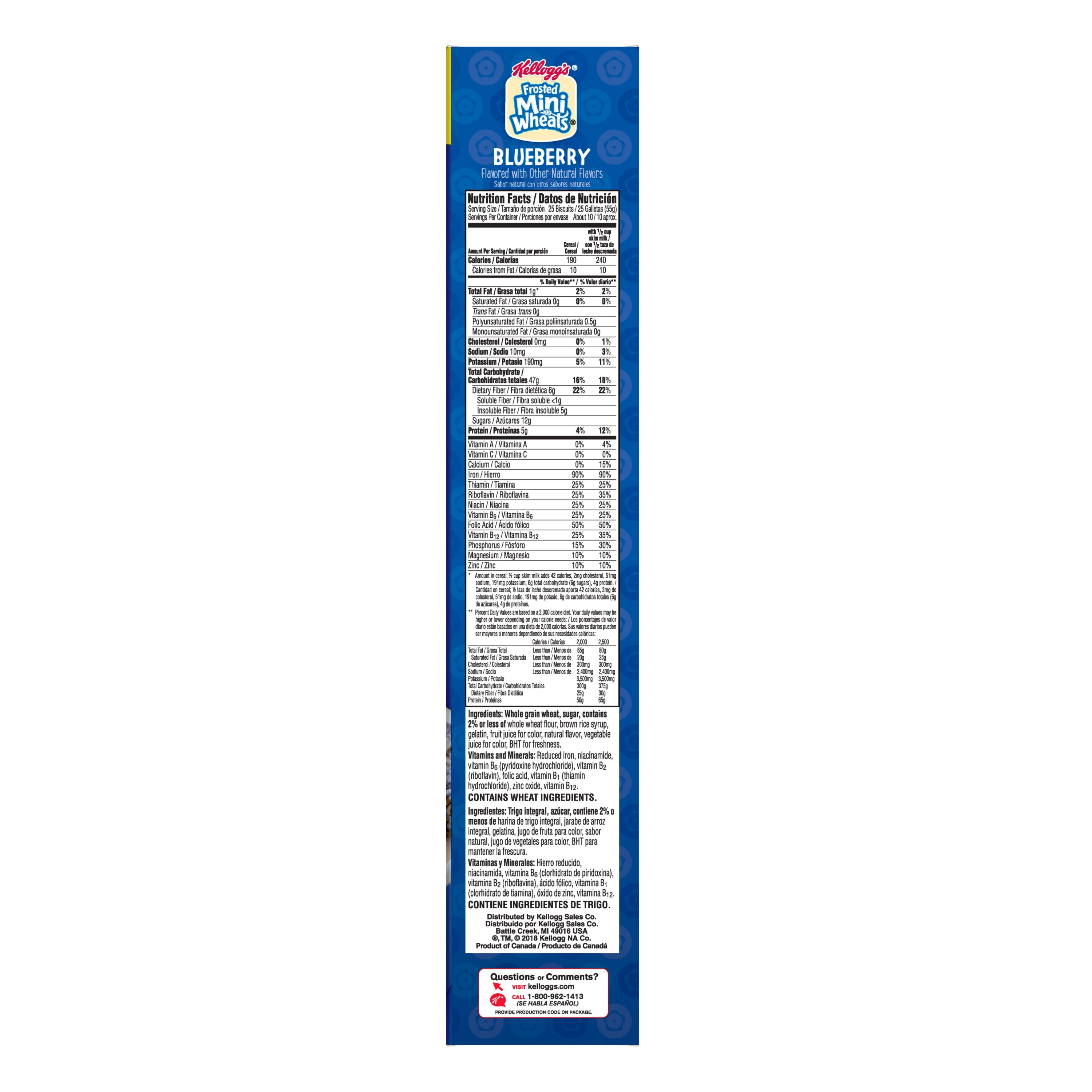 Kellogg's Frosted Mini-Wheats Breakfast Cereal, Blueberry Flavor (21 oz) mhfxt
