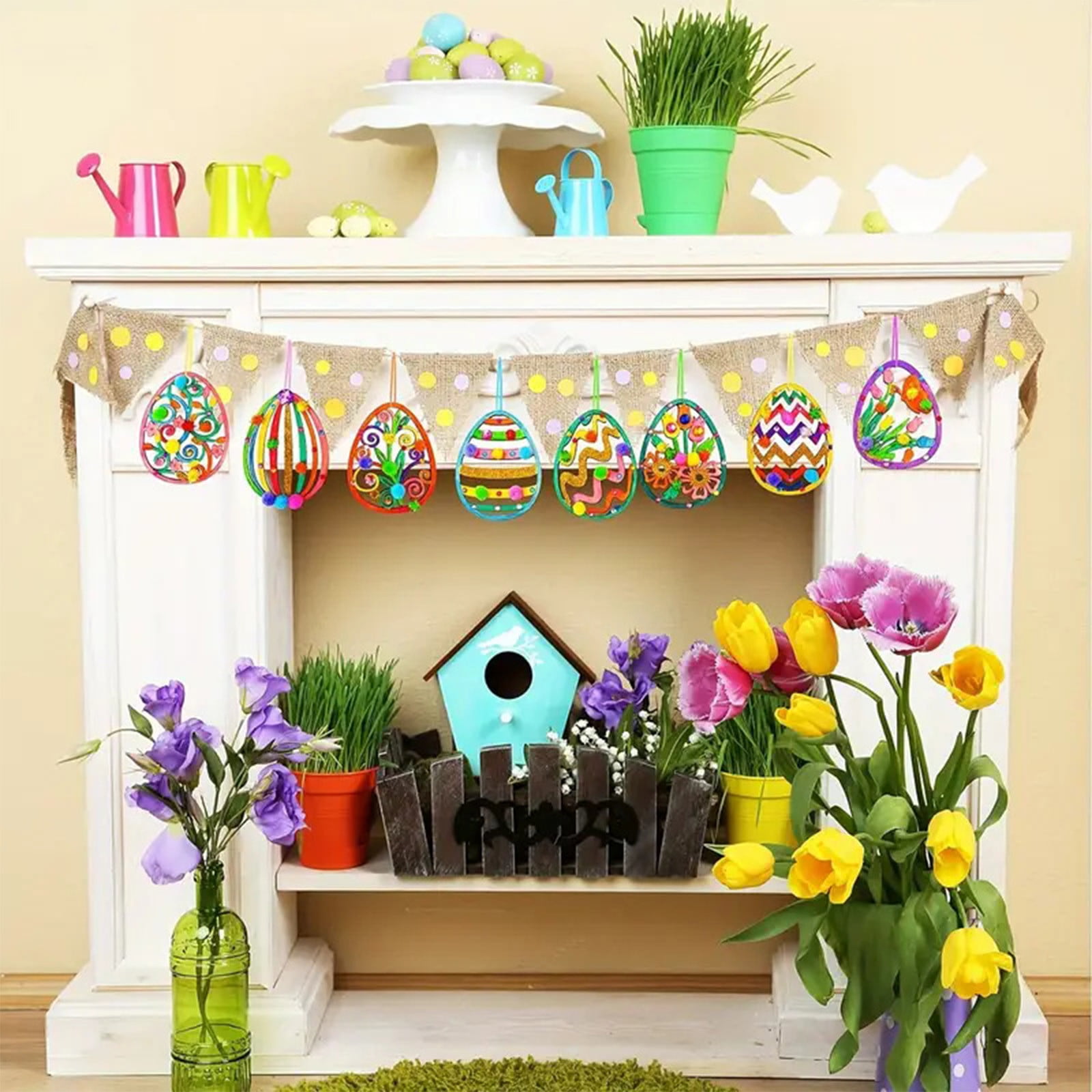 Darzheoy Wooden Easter Ornaments DIY Craft Kit (Unfinished Wood, 24 Sets) u2ihj