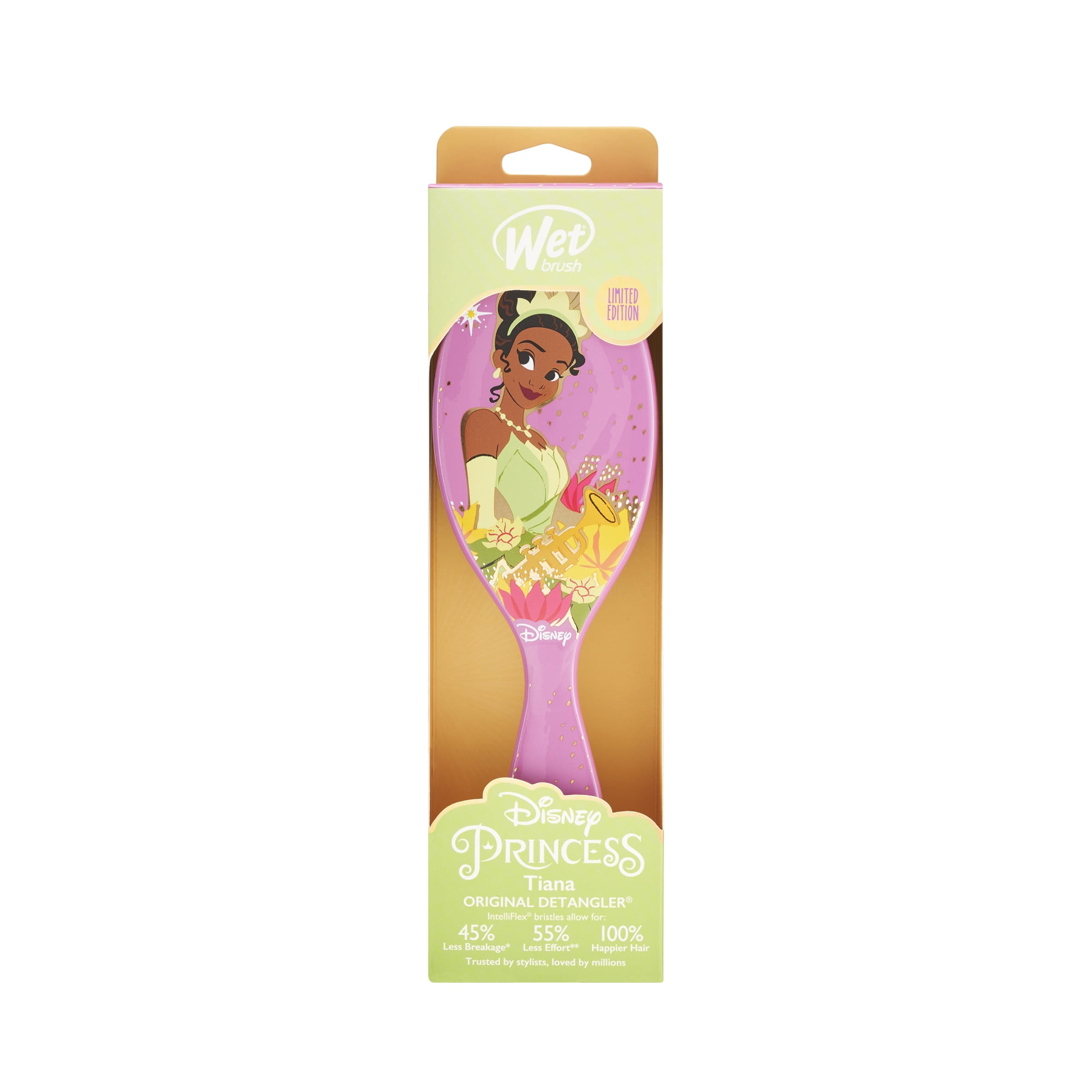 Wet Brush Original Detangler Hair Brush, Disney Princess Tiana Edition, Gentle Bristles for All Hair Types (Pink, 1 Count) 7mker