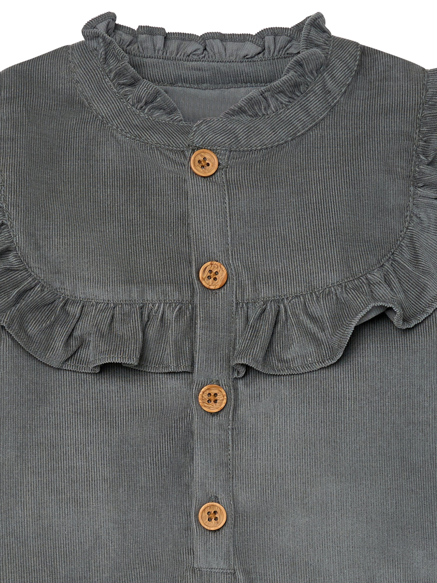 Modern Moments by Gerber Toddler Girl Ruffled Yoke Dress (Grey, 12M-5T) hky2t