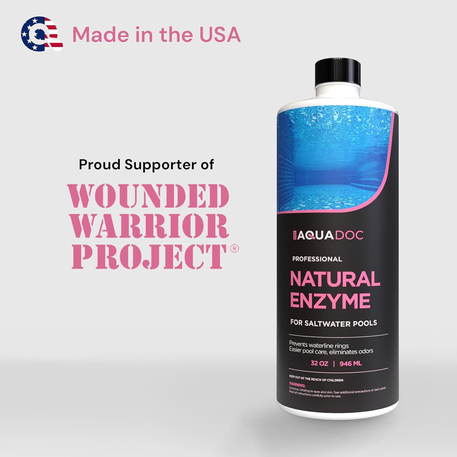 AquaDoc Saltwater Pool Enzyme Treatment, Waterline Cleaner & Oil Control (32 oz) u51ix