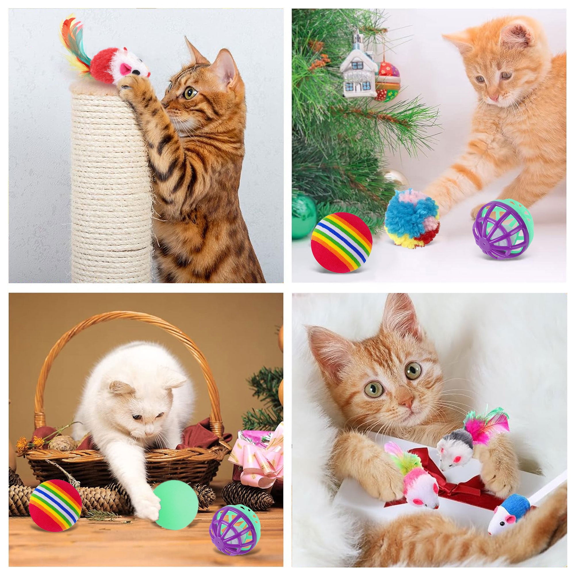 Semfri Interactive Cat Toy Set with Collapsible Tunnel and Feather Teaser Wands (22 Piece Set) pjt9f - Image 5