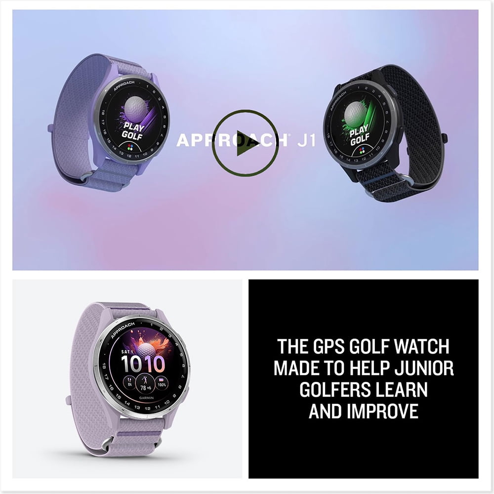 Garmin Approach J1 Golf Watch with Lilac ComfortFit Band (Silver, One Size) xp3se