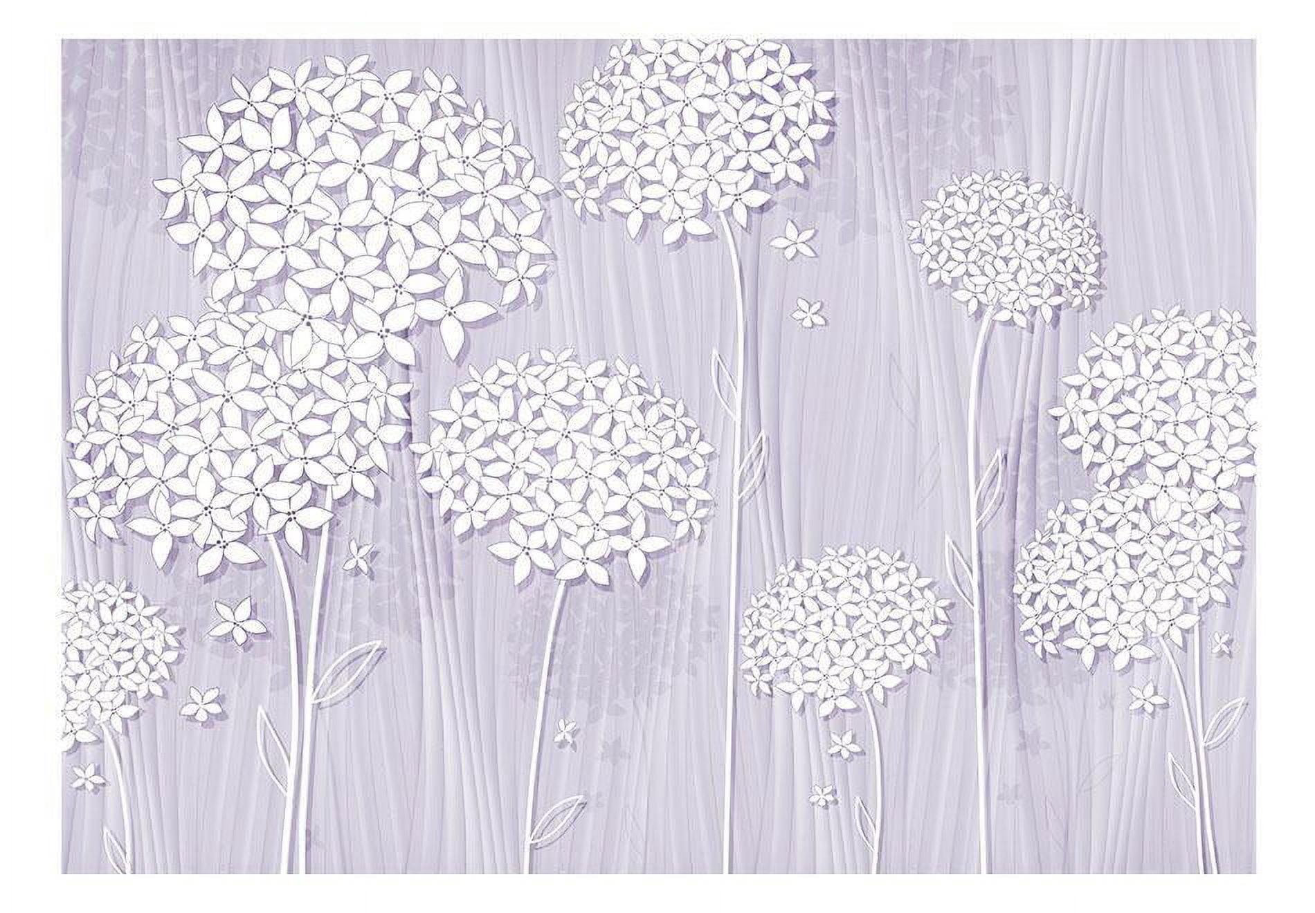 Tiptophomedecor Peel and Stick Floral Wallpaper Mural (Purple Flower Fantasie, 24 in x 120 in) kb6ow