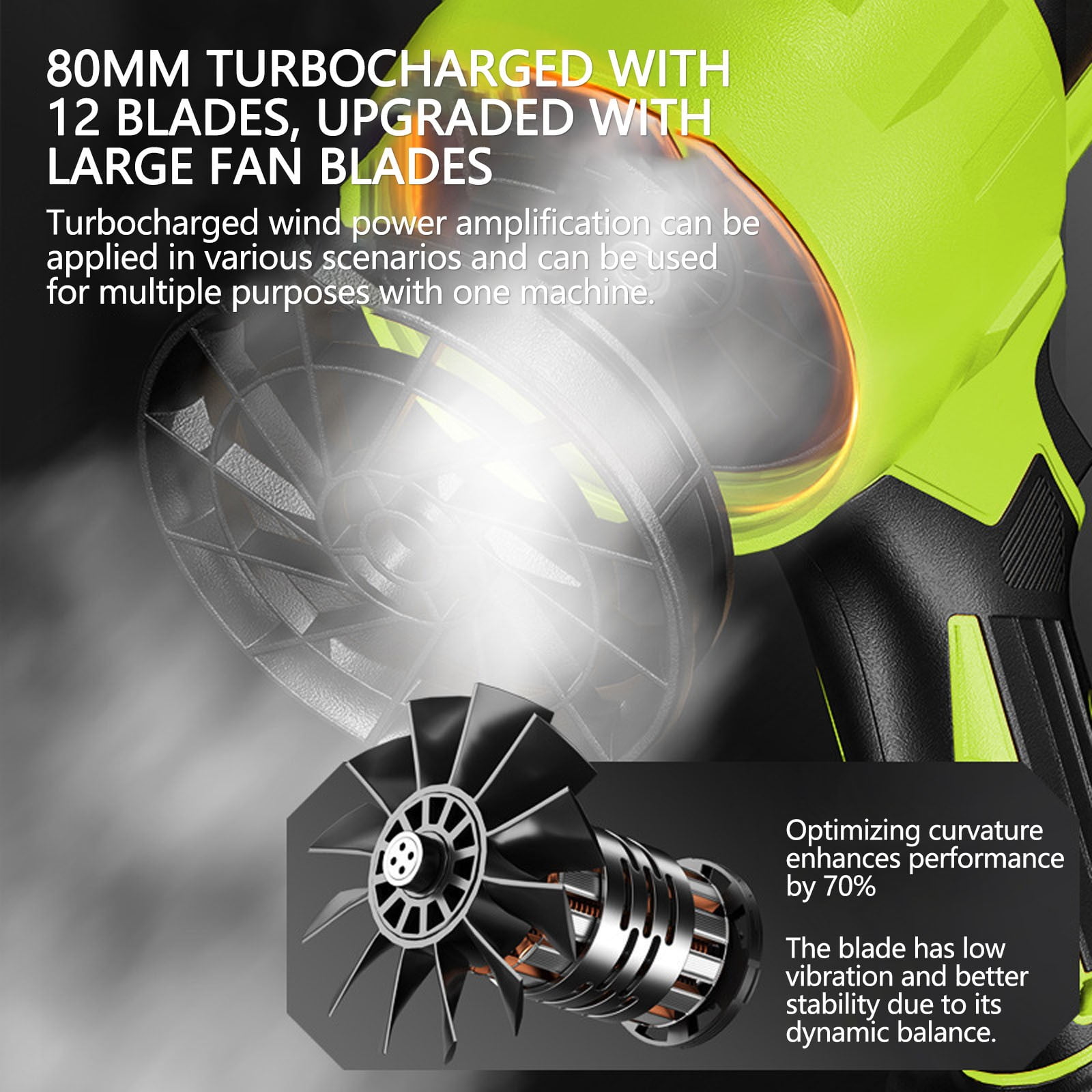 IPEWLEX Handheld Cordless Leaf and Snow Blower, High-Velocity Airflow for Car and Garden Cleaning (Black, 1 Unit) tbaky