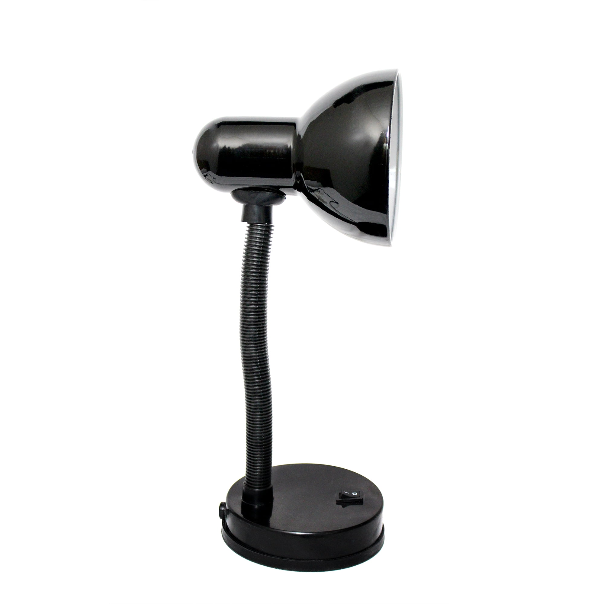 Simple Designs Basic Metal Desk Lamp with Flexible Hose Neck (Black, 13 in) 8w810