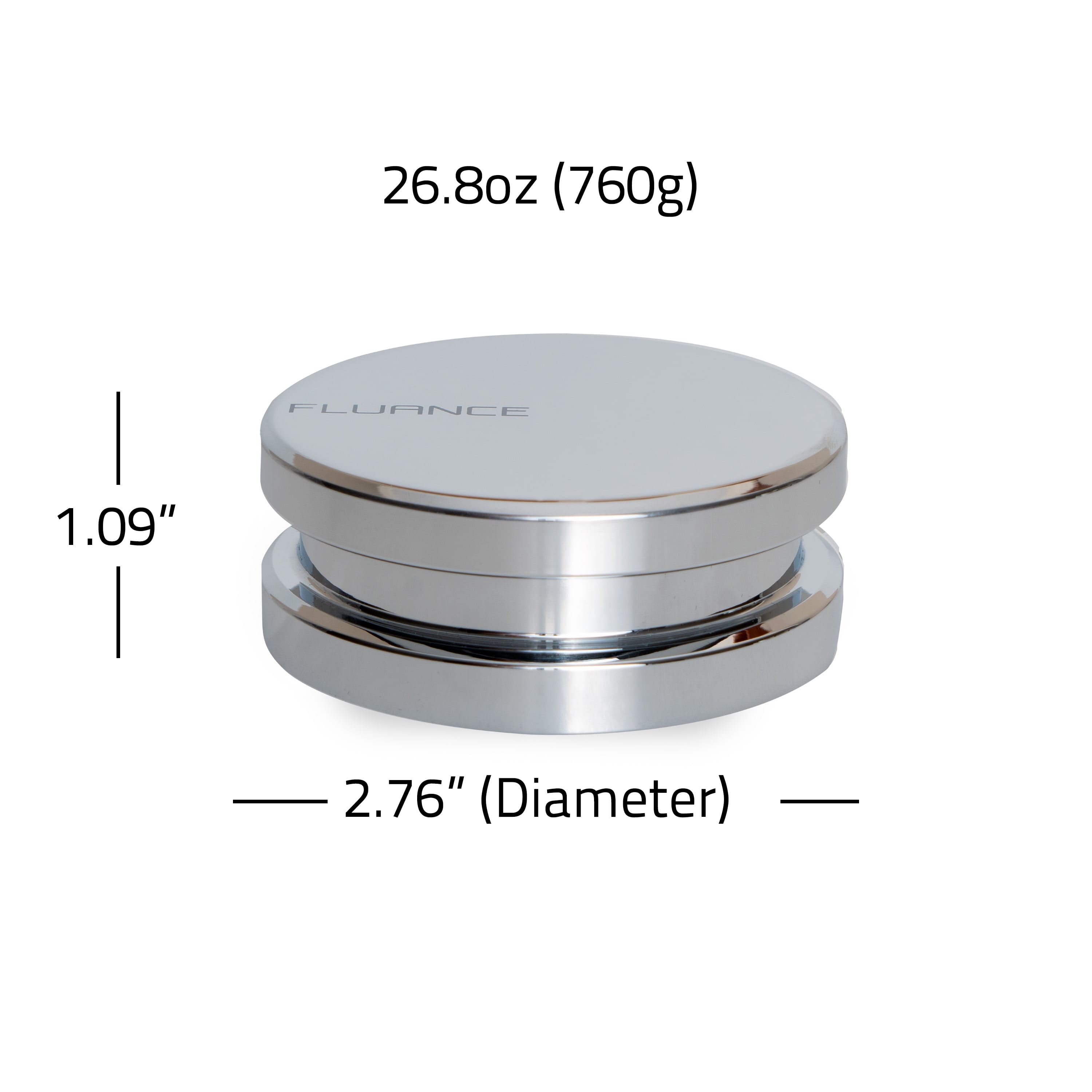 Fluance High Density Frosted Acrylic Platter and Steel Record Stabilizer for Reference Turntables (Black, 26.8 oz) np2cc