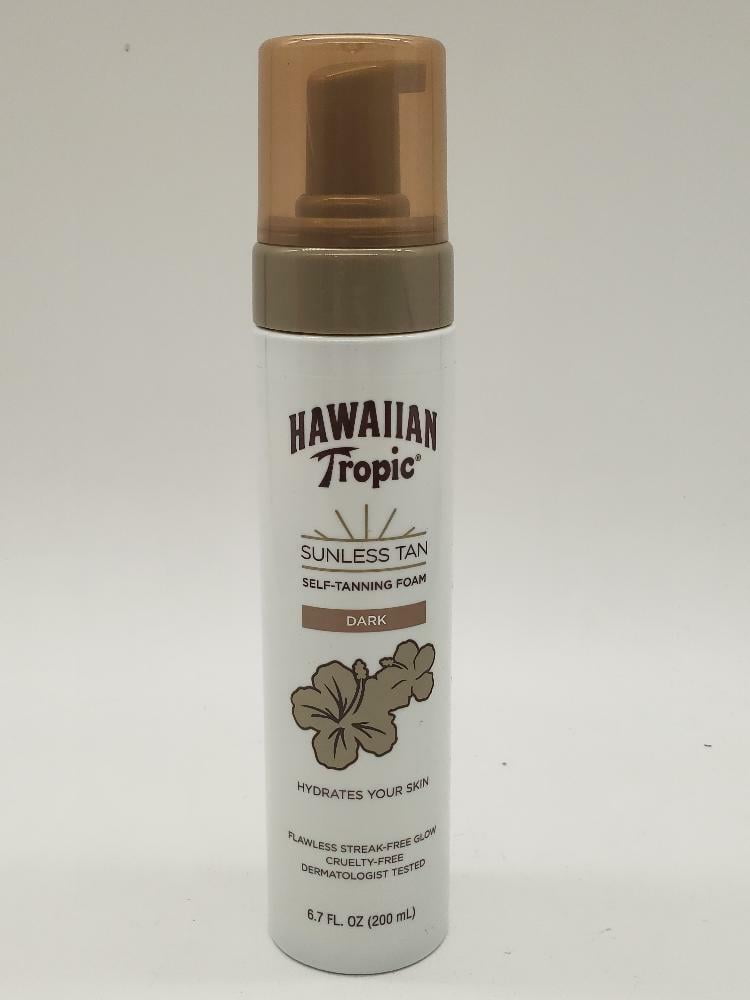 Hawaiian Tropic Sunless Tan Self-Tanning Foam, Streak-Free Bronzing Mousse (Dark, 6 fl oz) h4i9v