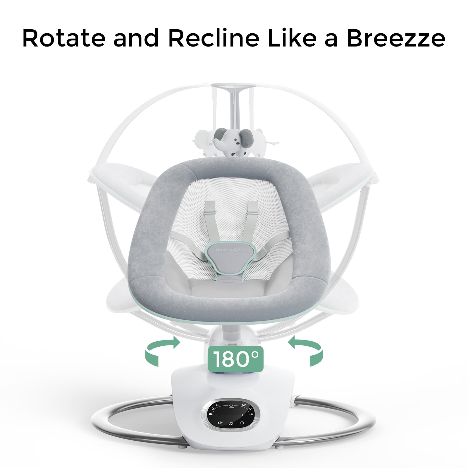 Momcozy CocoSway 3D-Motion Baby Swing, Soothing Infant Rocker with 6 Motion Modes and 4 Speeds (White) 205x2
