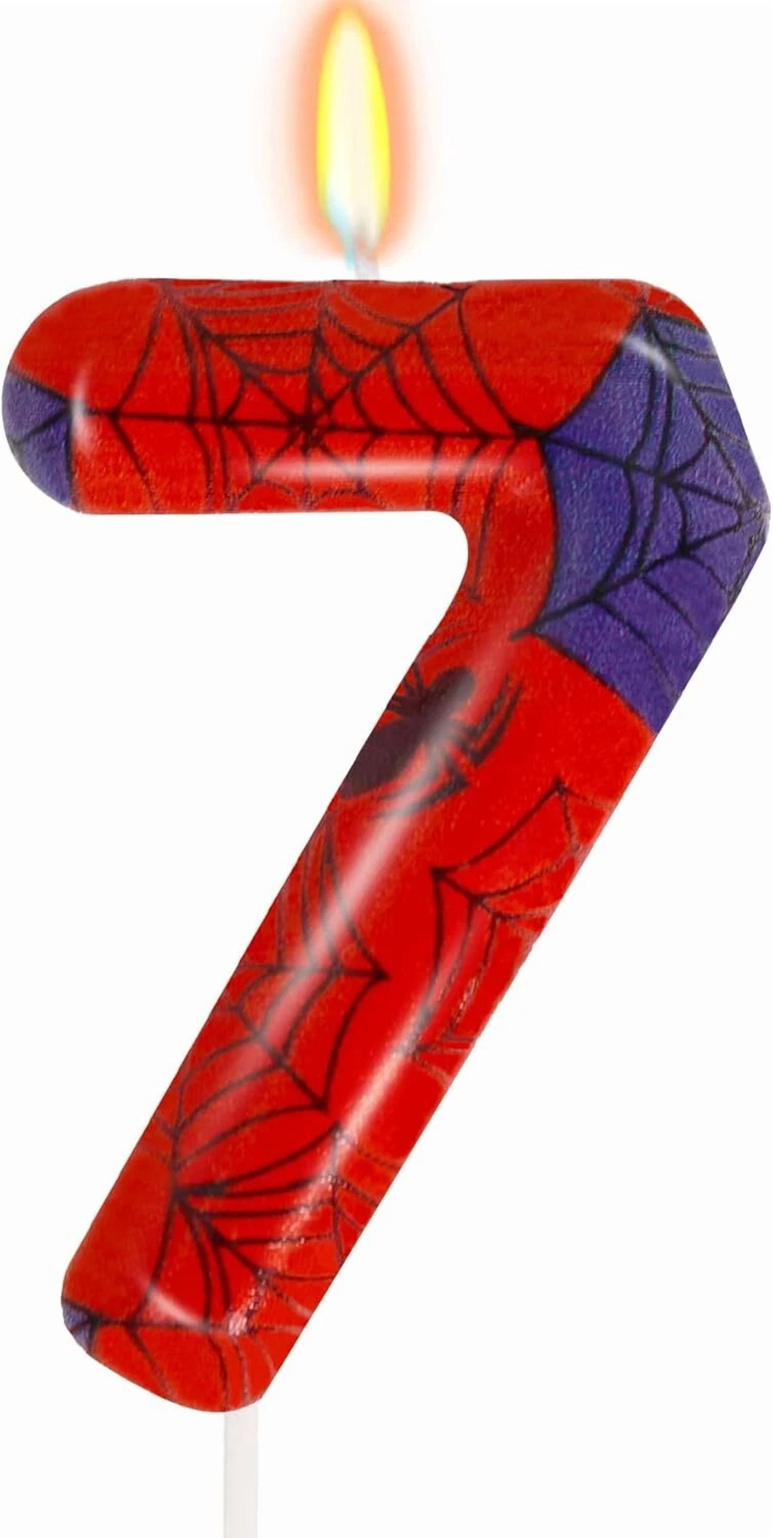 VAULT Number 7 Birthday Cake Candle, Decorative Spider Theme Party Accessory (7th Birthday, 3 in) nlgc8