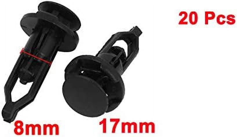 Unique Bargains Automotive Push Type Plastic Rivet Fasteners for Door Panel Trim (Black, 20 Pack, 0.3 in Hole) ru2py