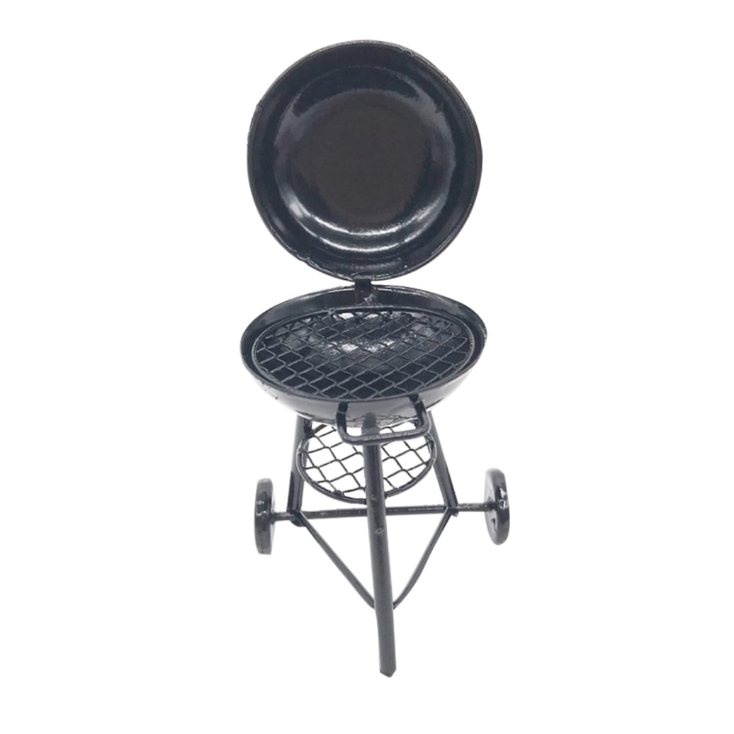 GOOHOCHY Miniature Iron BBQ Grill Decorative Dollhouse Accessory (Black, 1 Pack) eijyg