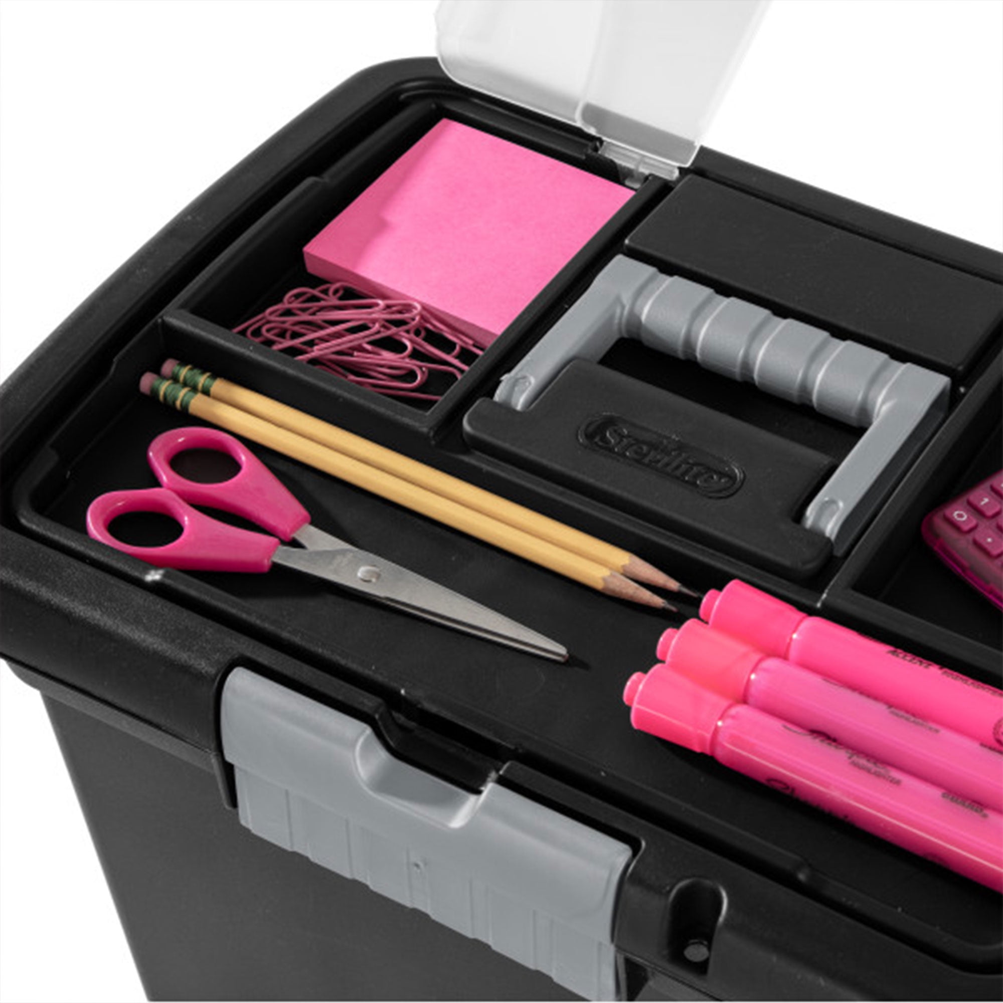 Sterilite Portable Lockable File Box with Lid Storage and Handle (Black, 4 Pack) wwfav