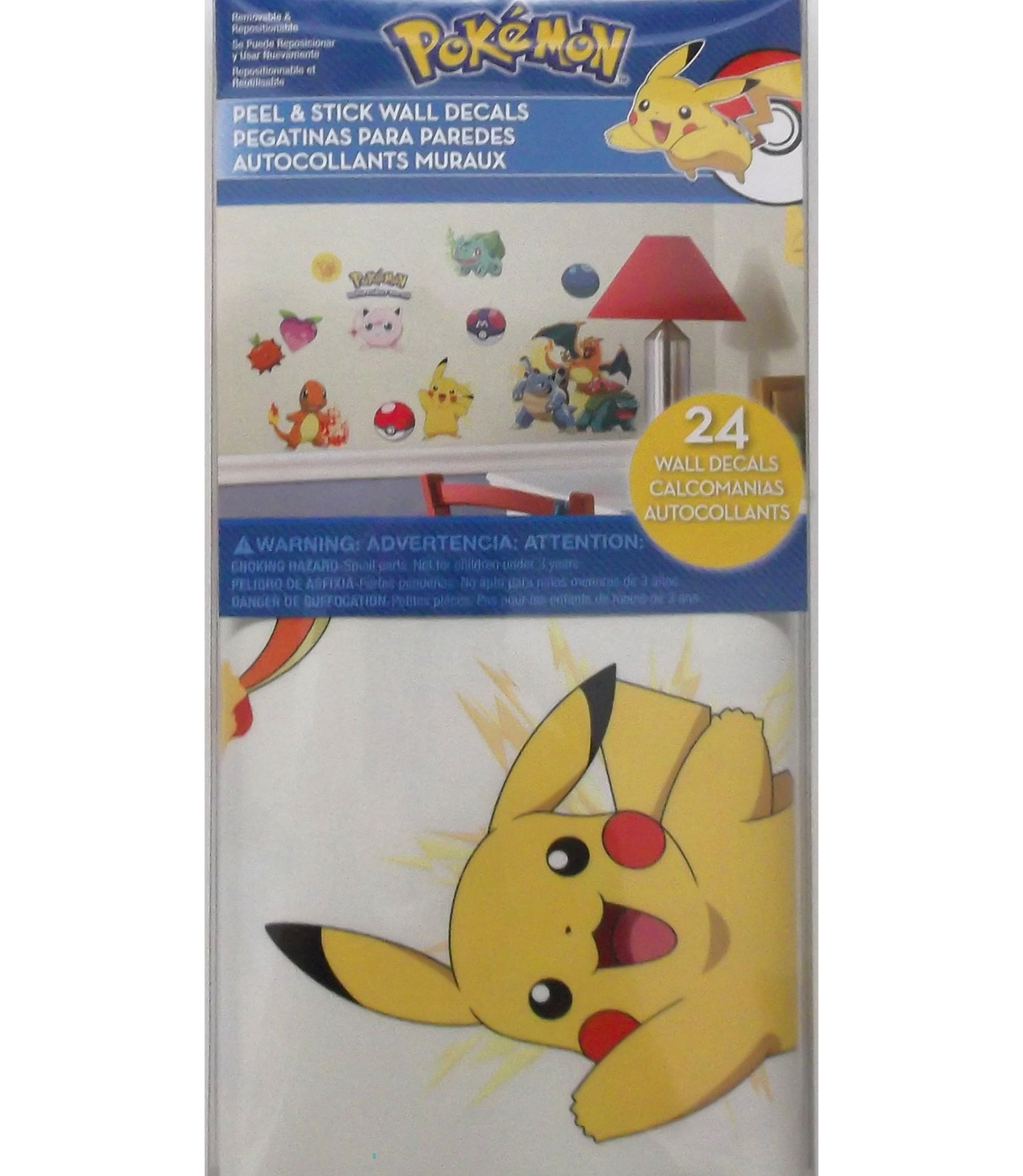 RoomMates Pokemon Wall Decals Peel and Stick Decor (Multi, 24 Count, 8.75 in x 10 in) 4cuyn