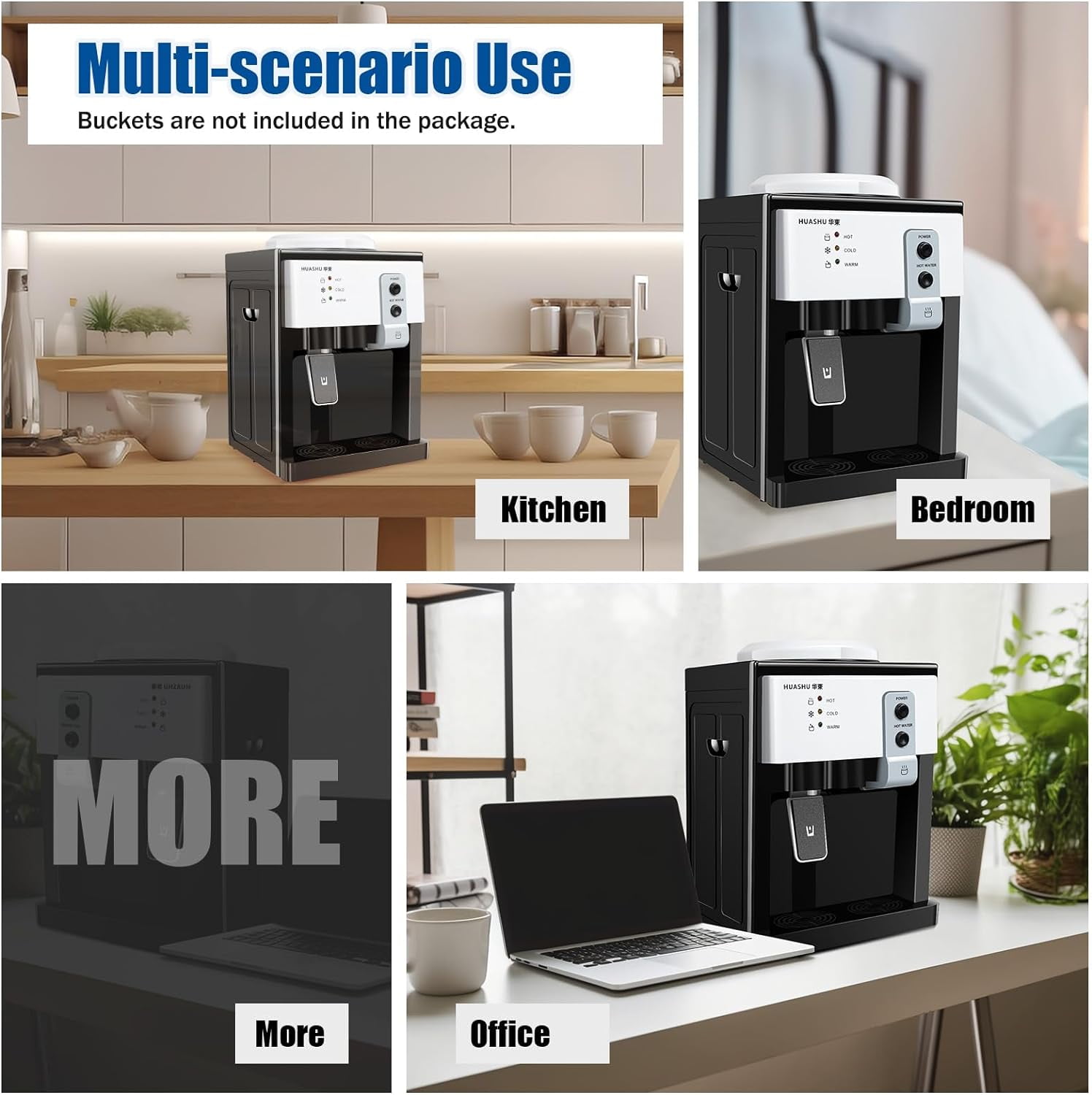 LEYSRIS Countertop Electric Water Dispenser, Hot and Cold Drinking Water Machine for Home and Office (White, 14.17 in x 10.63 in x 9.45 in) nzvgz
