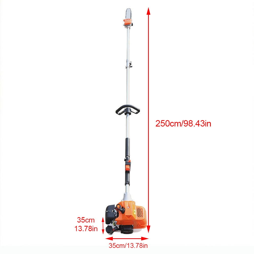 Wuzstar 52CC 2-Stroke Gas Powered Pole Saw, Long Reach Extension Tree Trimming Tool (Orange, 52CC) 7kz4g