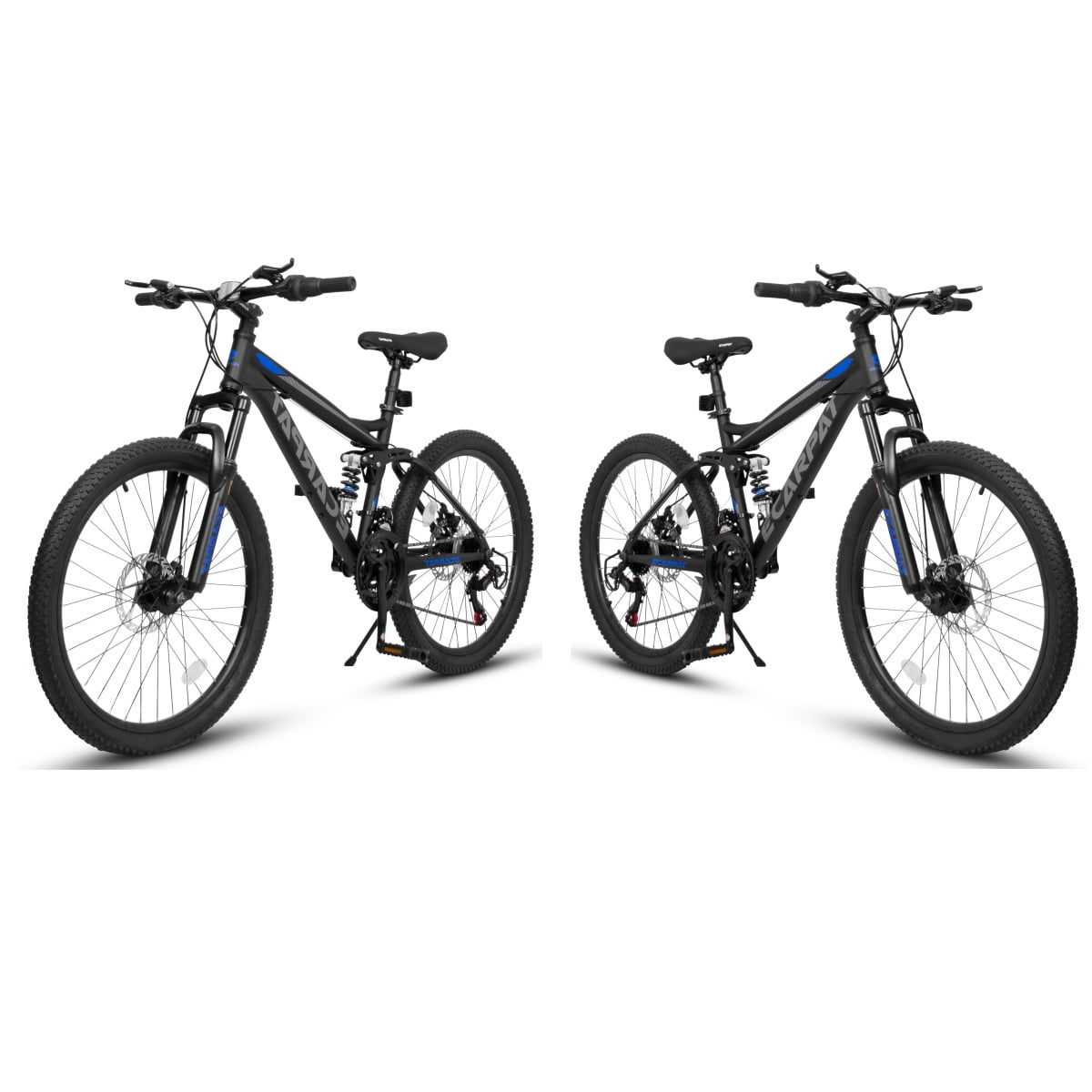 Trilenars Mountain Bike, 21-Speed Urban Bicycle with Dual Disc Brakes and Shock Absorbers (Black, 24 in) t6mnk