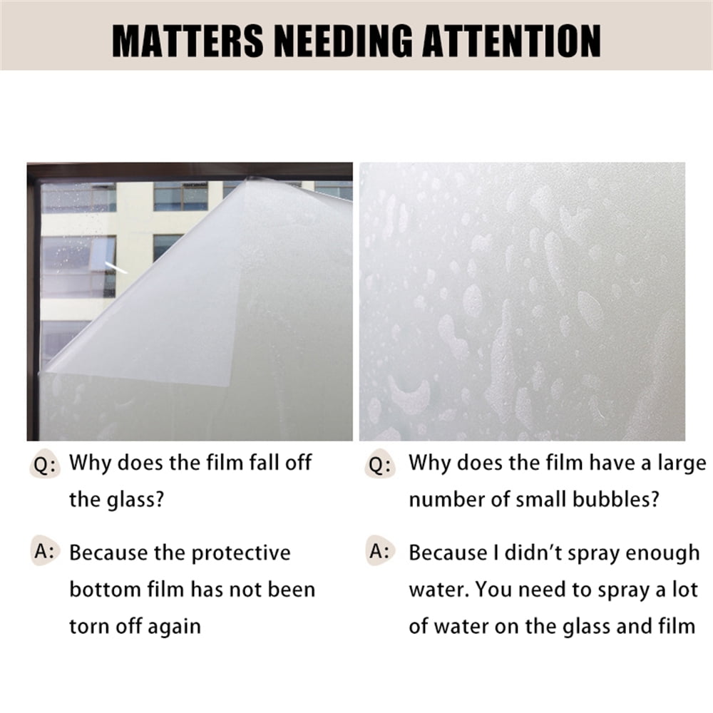 BSHAPPLUS Window Privacy Film, Frosted Glass Decorative Static Cling, UV Blocking Floral Pattern (White, 17.7 in x 78.7 in) n59s6