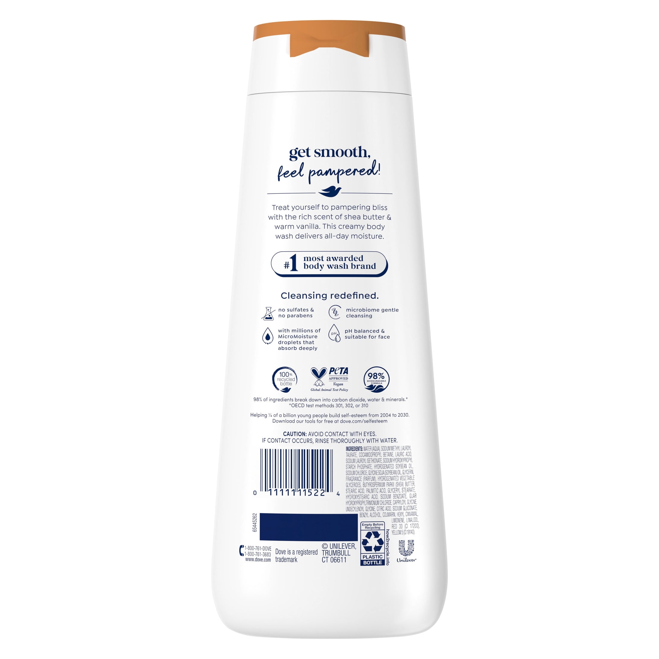Dove Pampering Body Wash with Shea Butter & Vanilla for Soft Skin (20 fl oz) tmkth