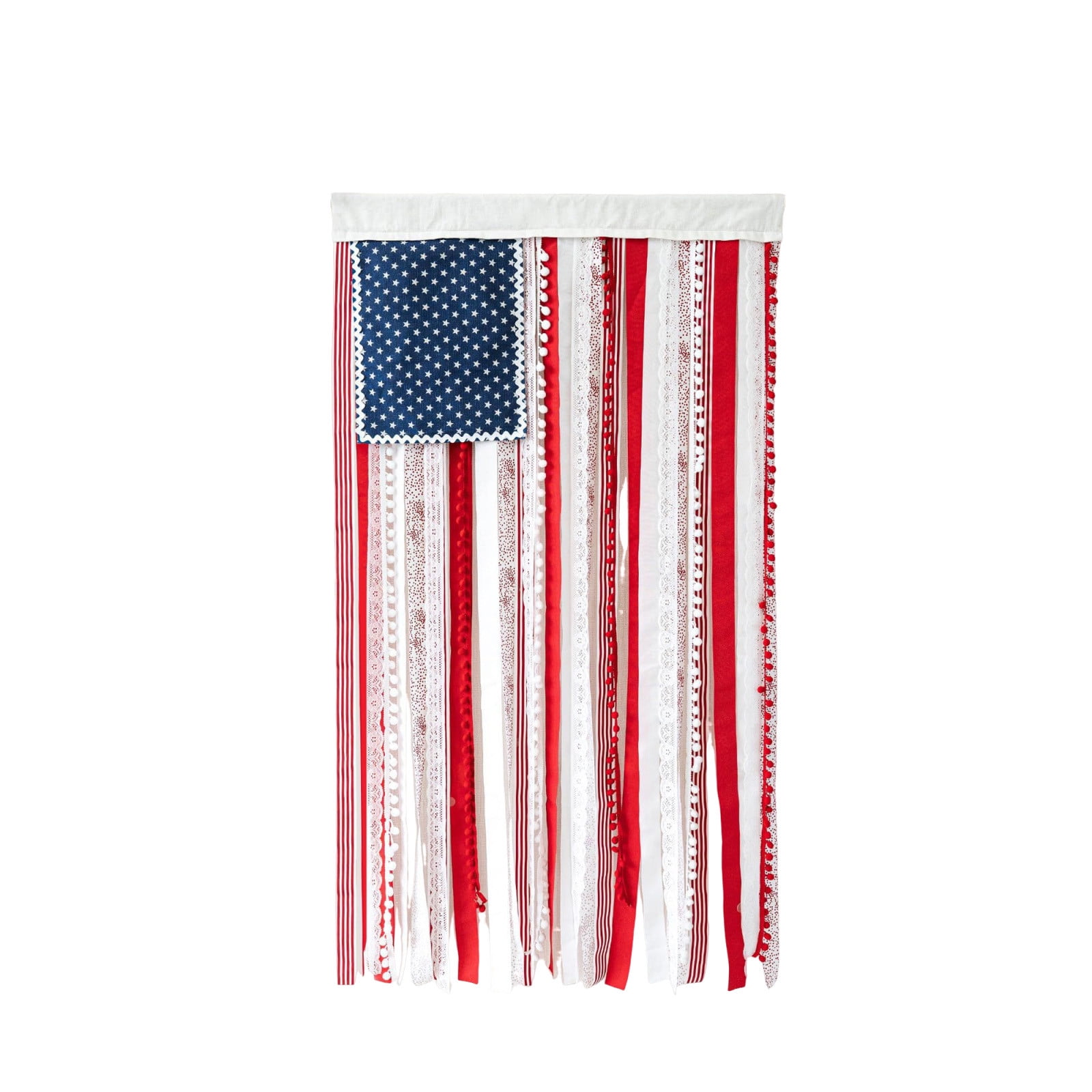 HAJAGP American Flag Rag Banner Rustic Independence Day Decor (Multicolor, 9.84 in x 6.69 in) bzl0z