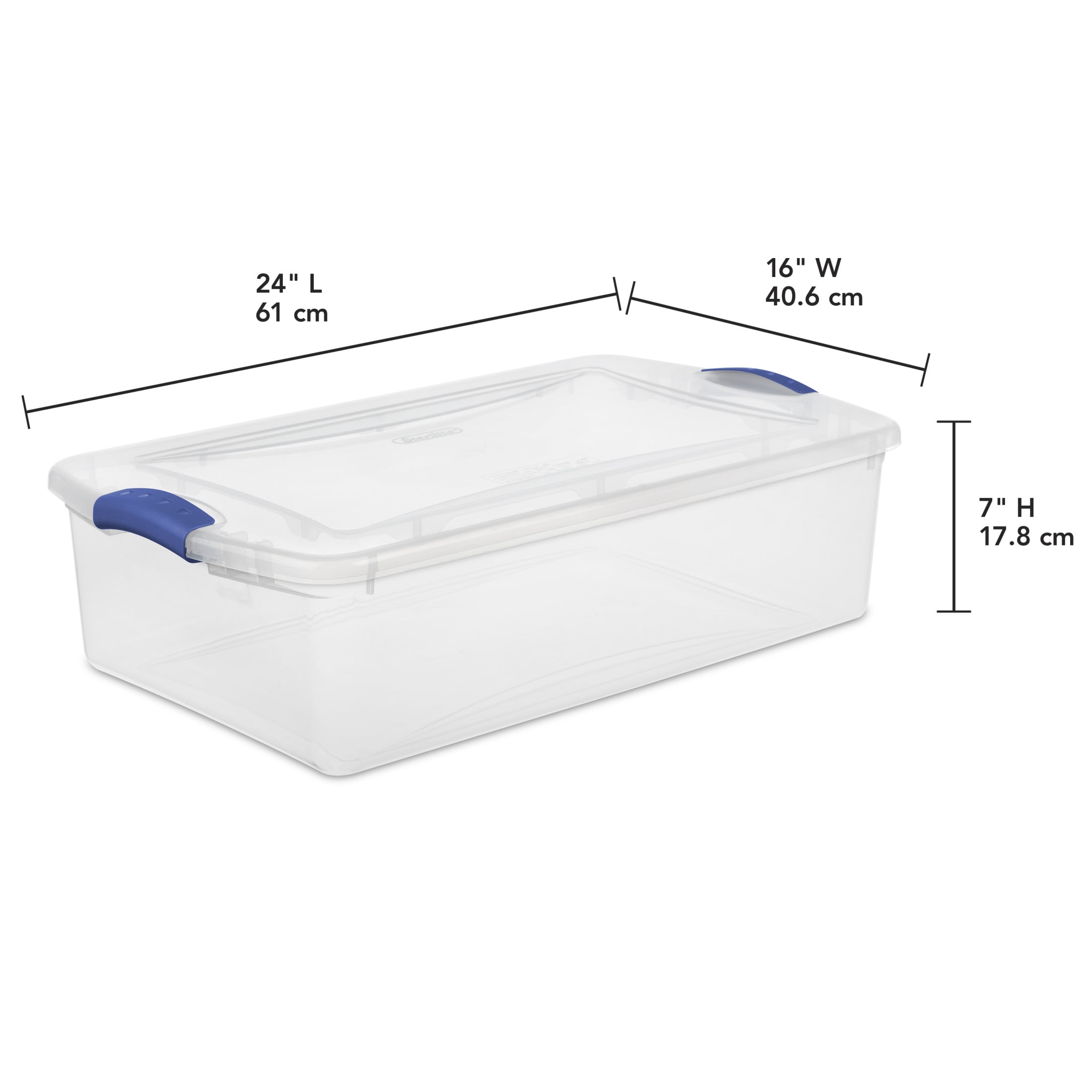 Sterilite 32 Quart Latching Storage Bin, Clear Plastic Container with Secure Latch Lid (Clear, 32 Quart) 1dpe3