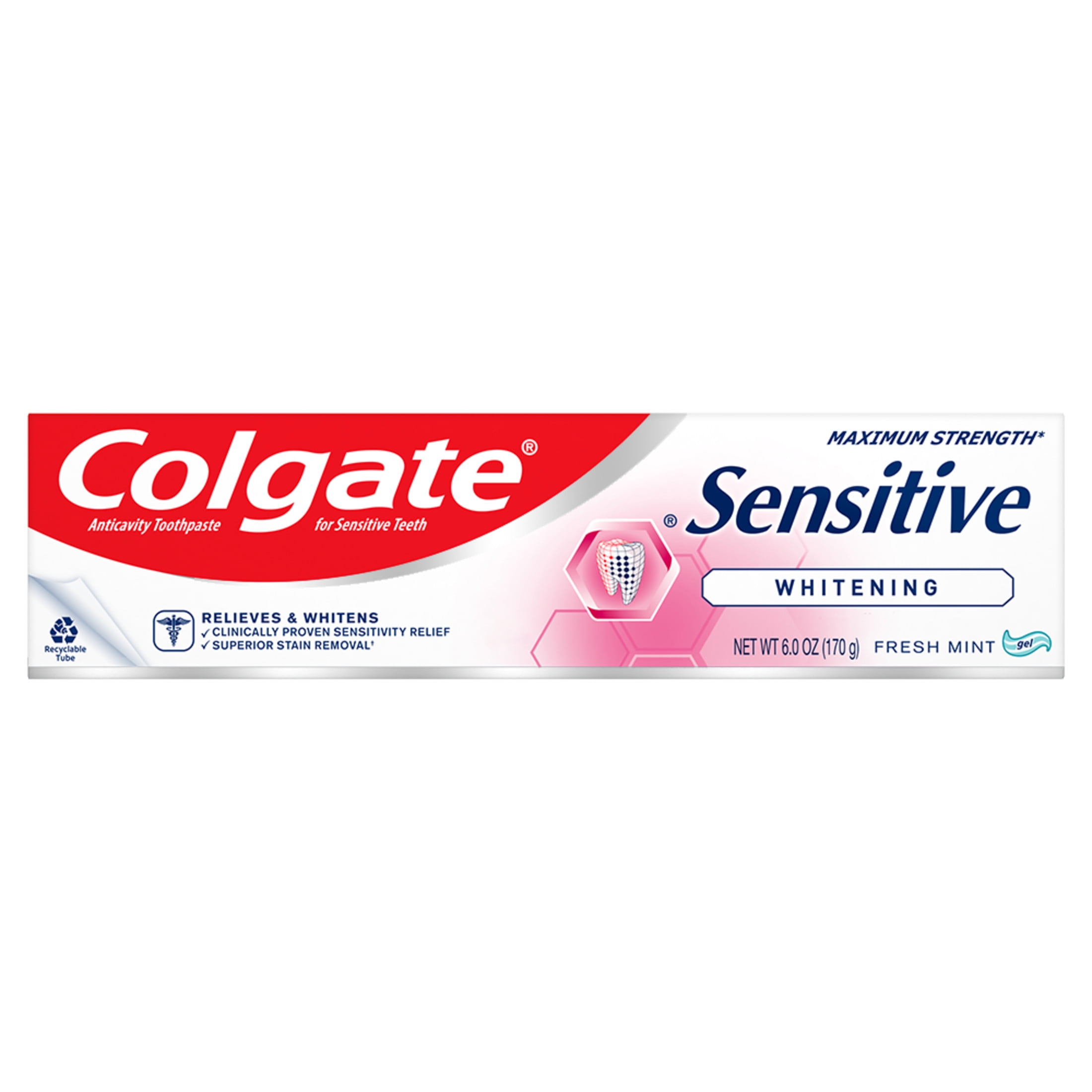 Colgate Sensitive Whitening Toothpaste Gel, Cavity Protection and Enamel Repair (Spearmint, 6 oz) ina72