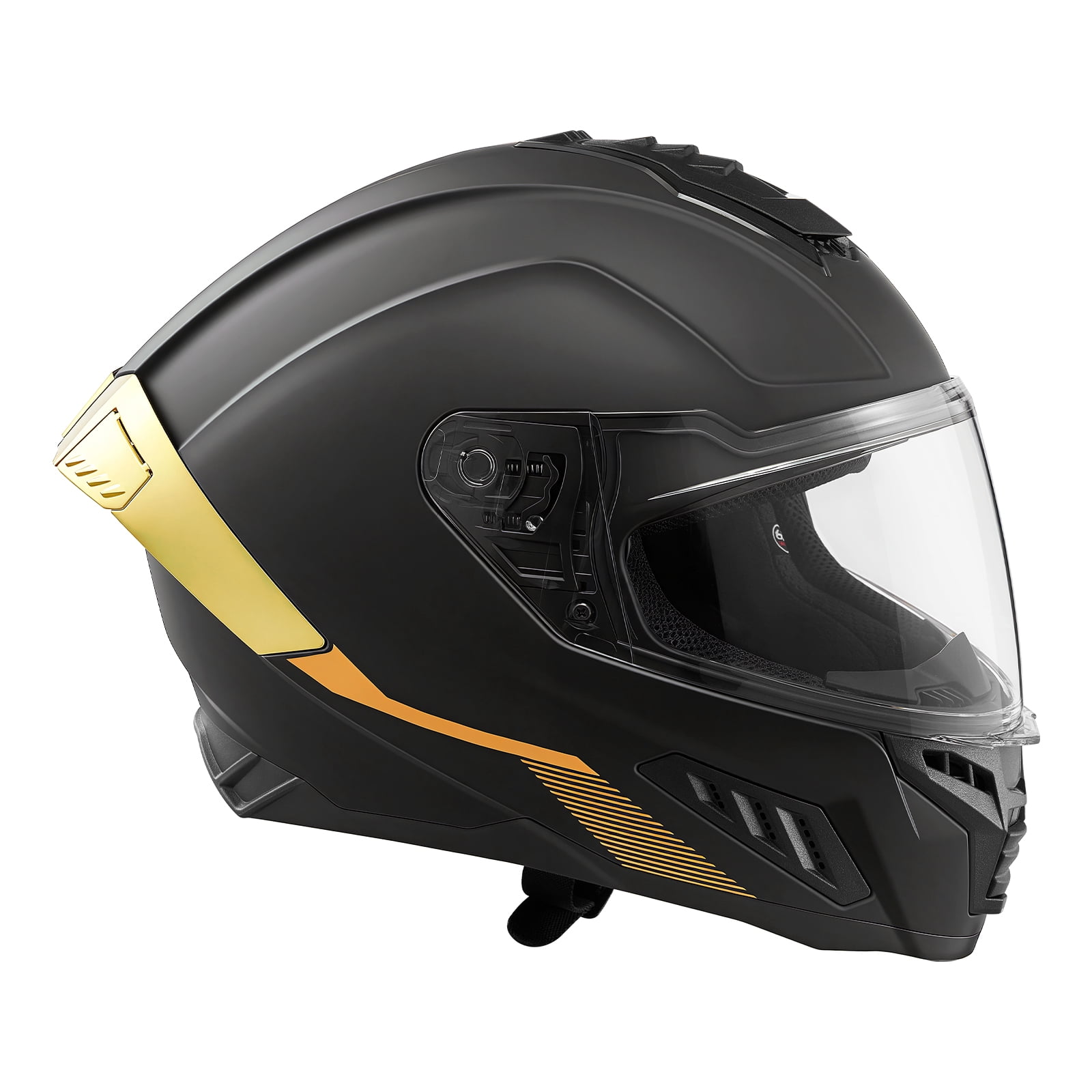 KFFKFF Full Face Motorcycle Helmet with Dual Visor, DOT & ECE Certified Street and Dirt Bike Gear (Black, Large) rta0n