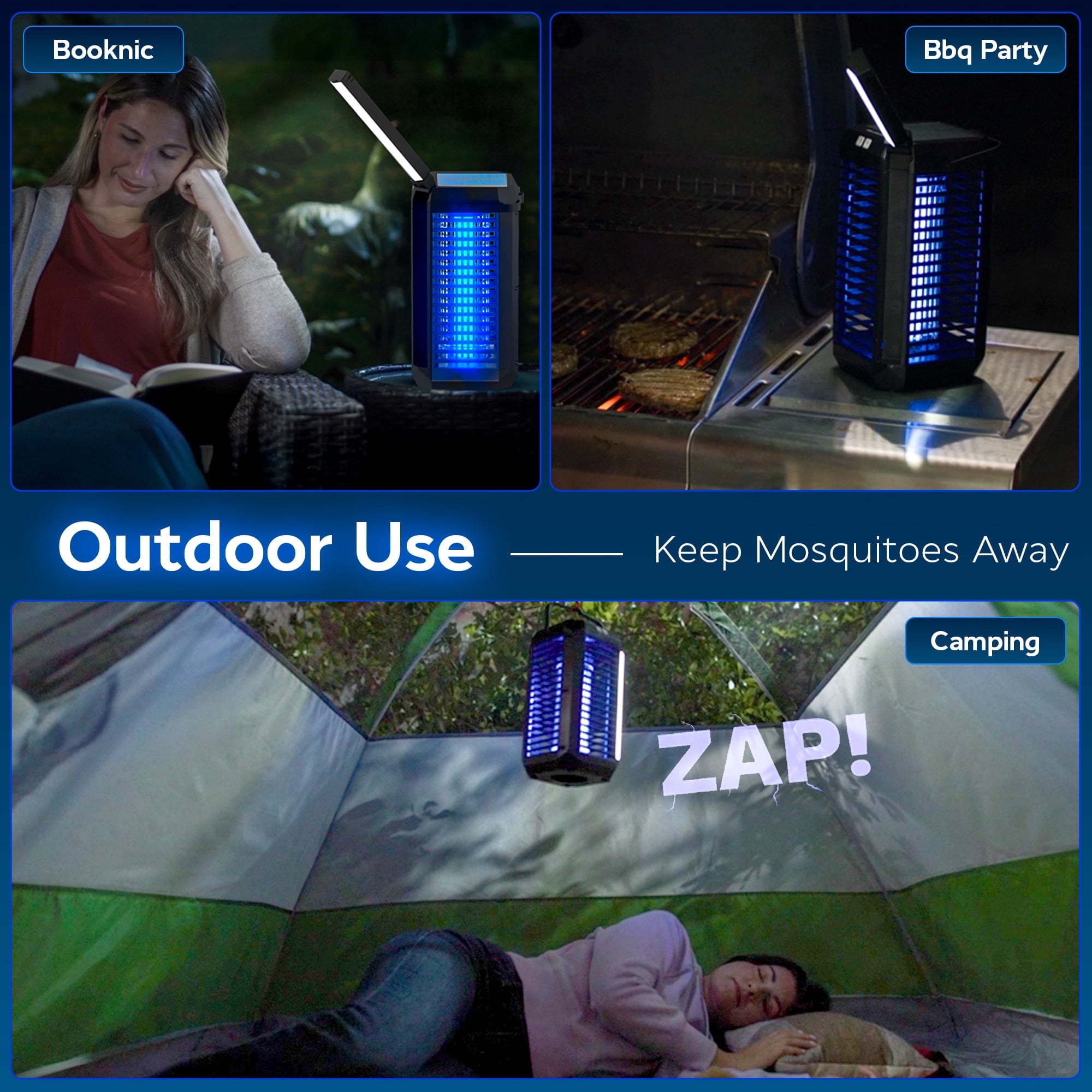 Bell + Howell Rogue Bug Zapper Lantern, Rechargeable LED Mosquito & Fly Repellent (Black, 10 in x 5 in) j66dn