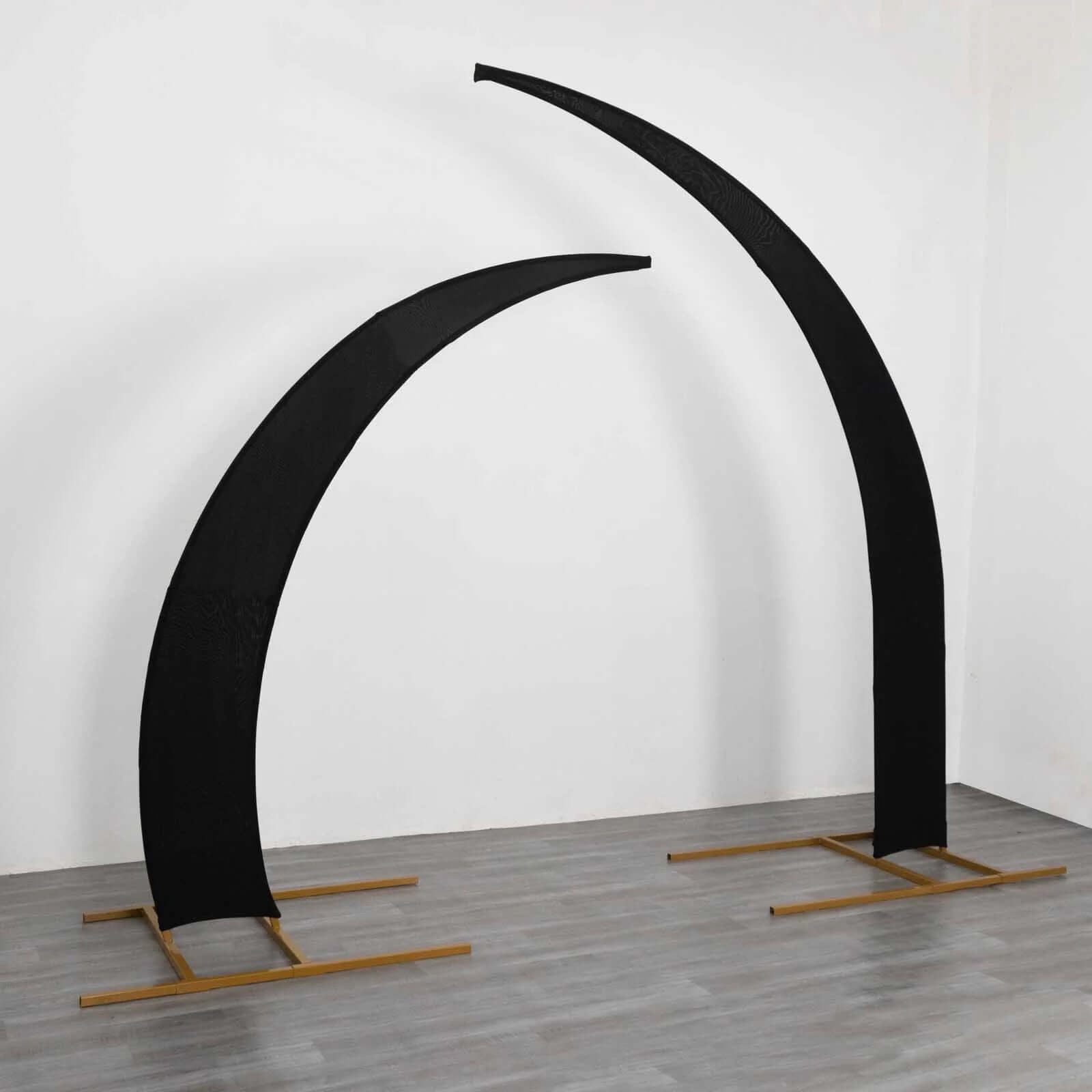 Efavormart Spandex Half Crescent Moon Wedding Arch Covers (Black, Set of 2, 6.5 ft and 8 ft) q4yxh